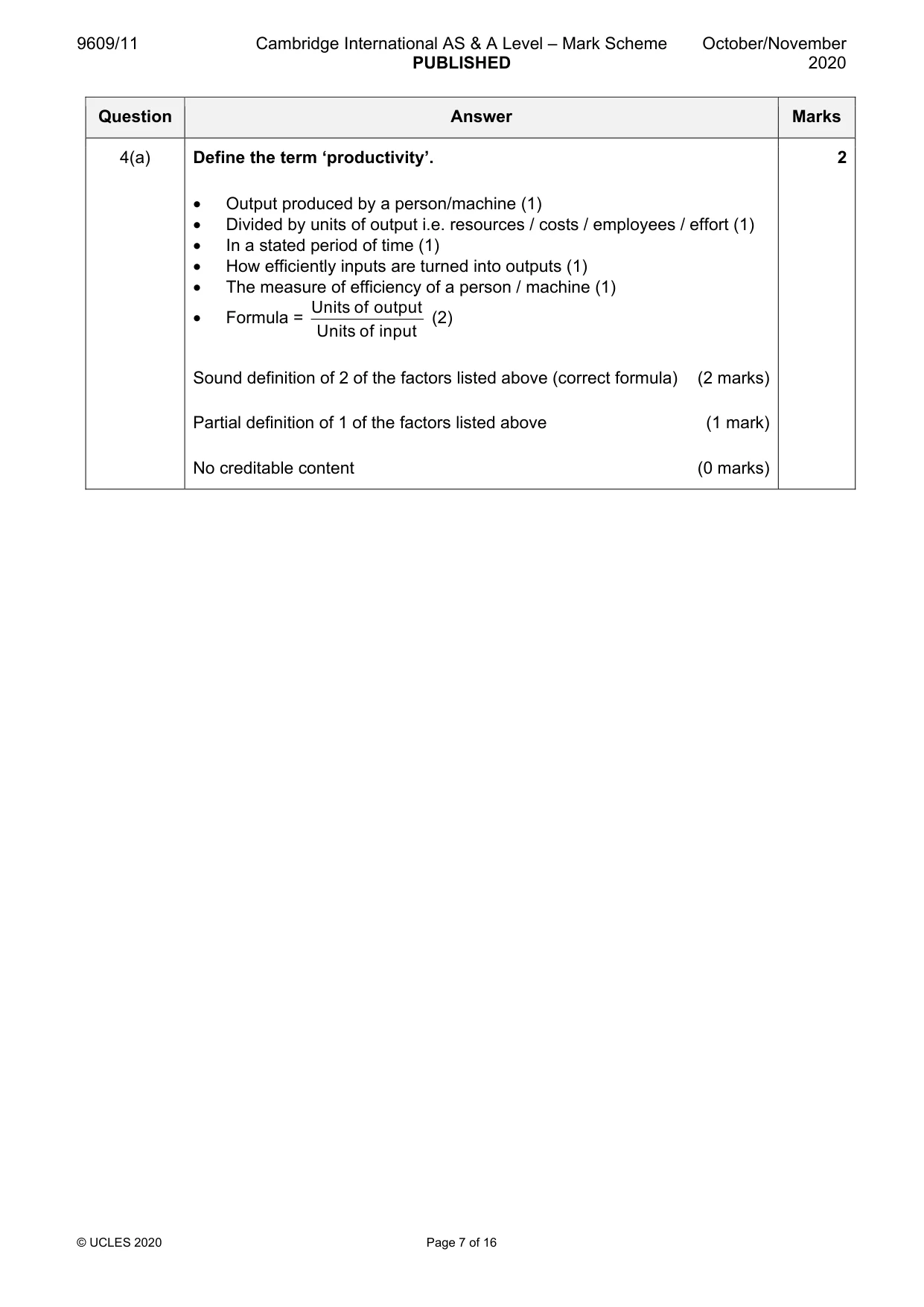Mark scheme, page 7 of 16