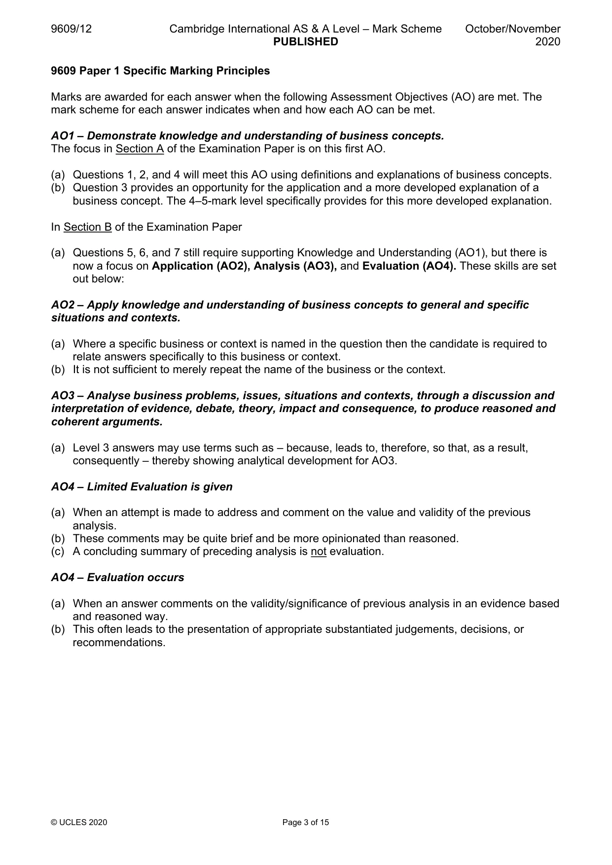 Mark scheme, page 3 of 15