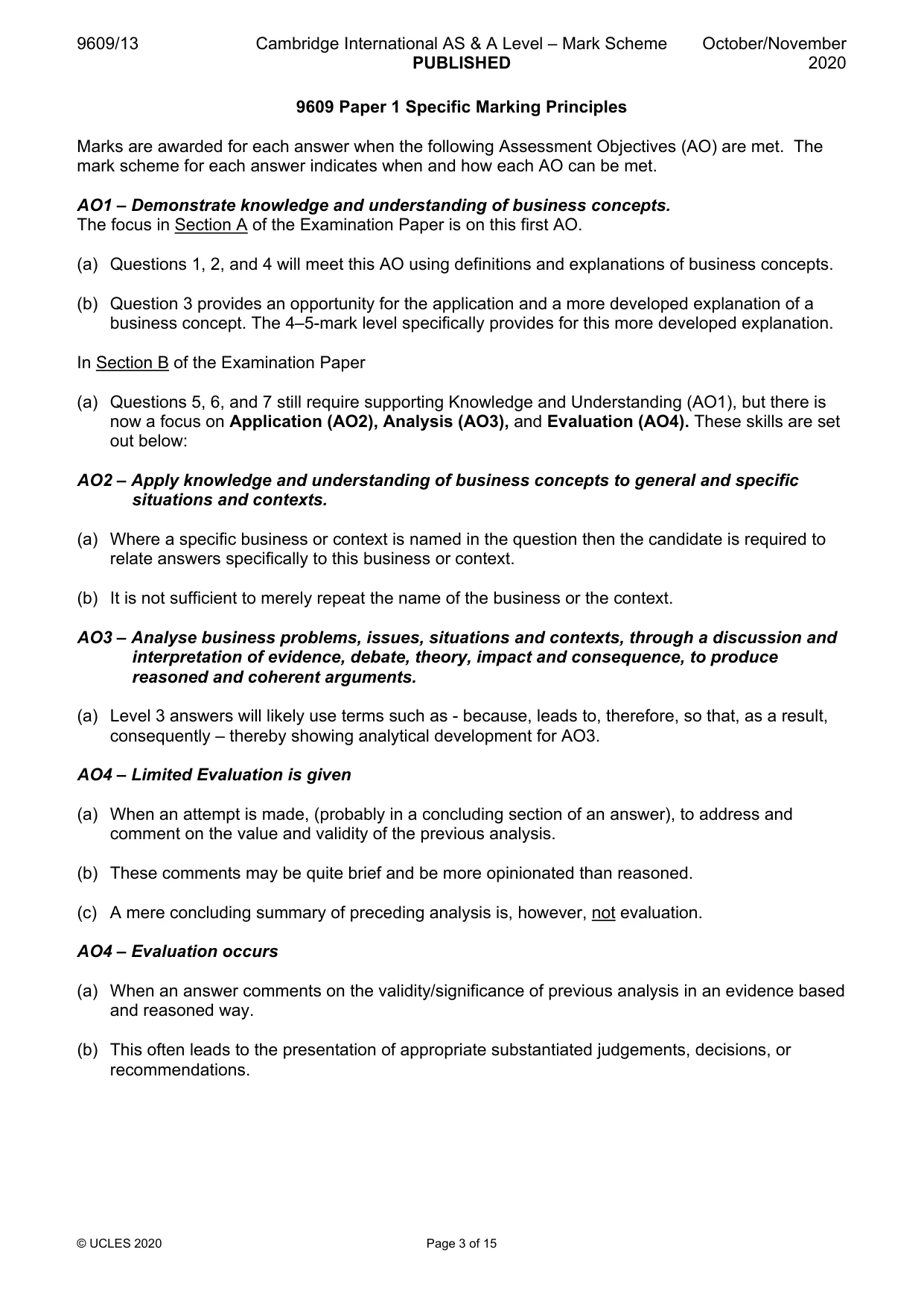 Mark scheme, page 3 of 15