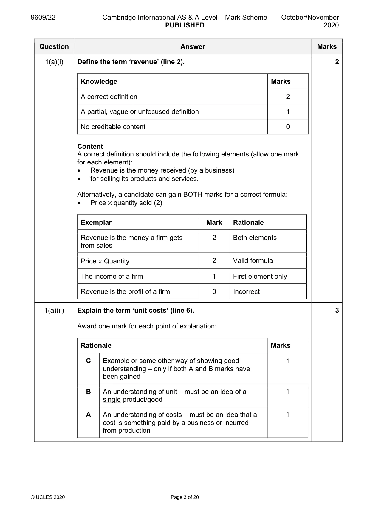 Mark scheme, page 3 of 20