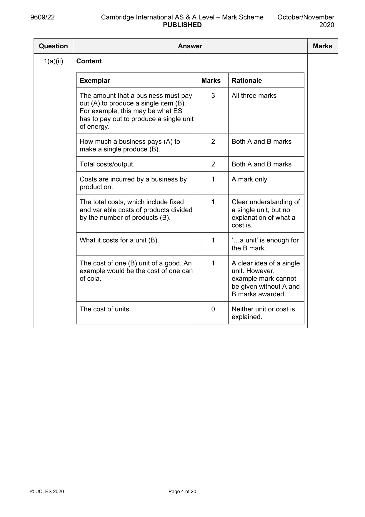 Mark scheme, page 4 of 20