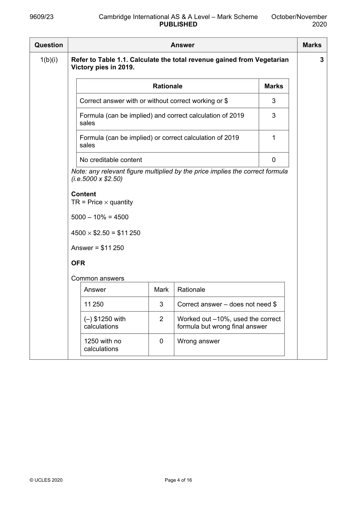 Mark scheme, page 4 of 16