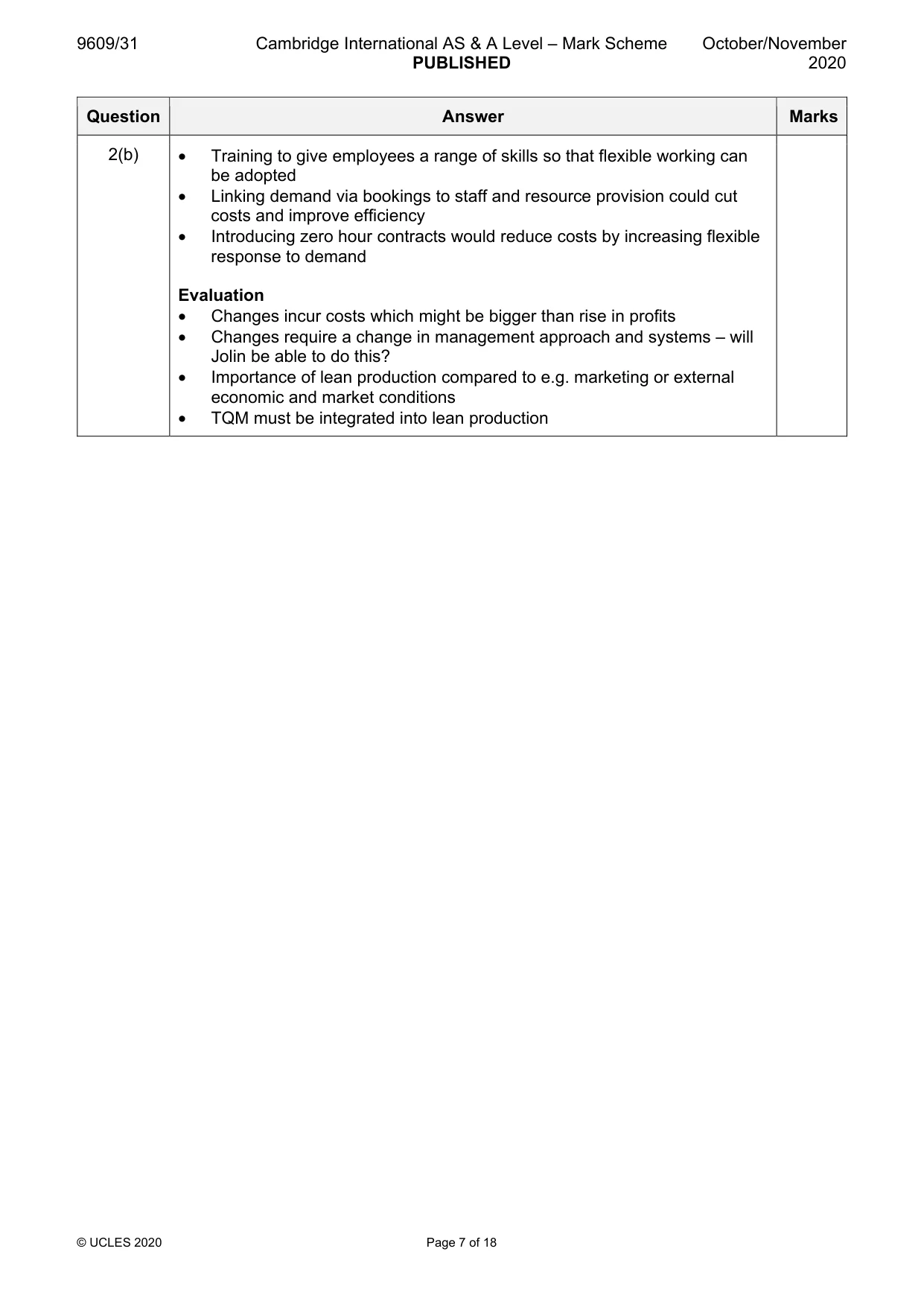 Mark scheme, page 7 of 18