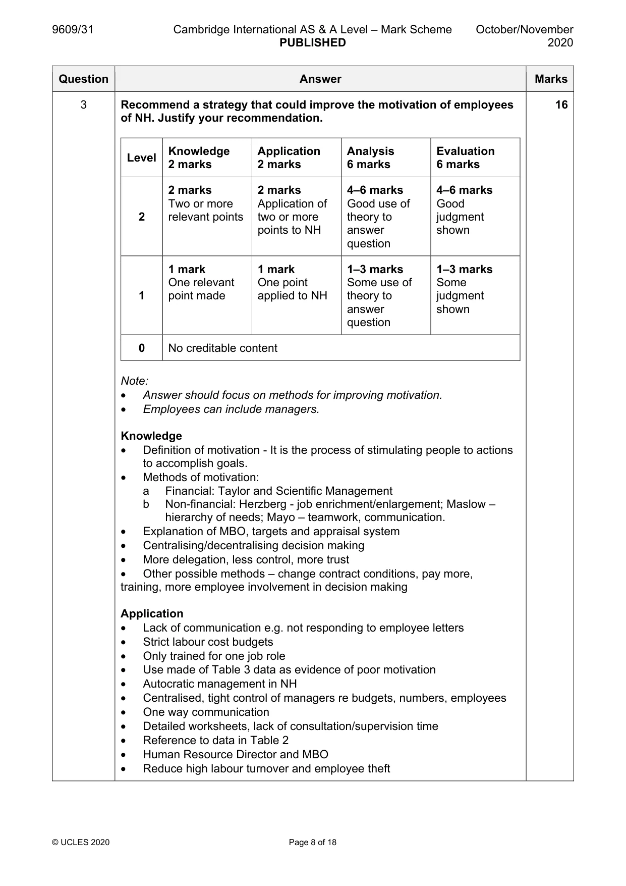 Mark scheme, page 8 of 18