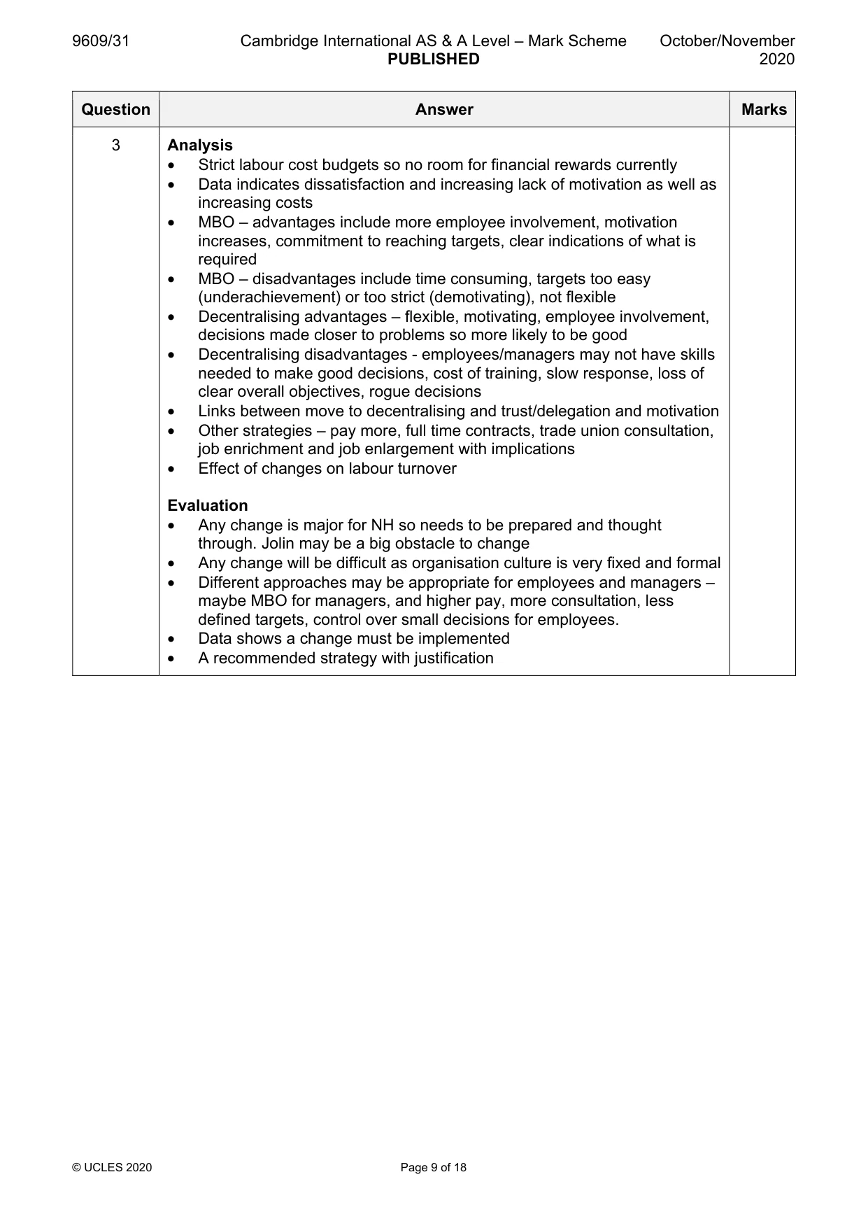 Mark scheme, page 9 of 18