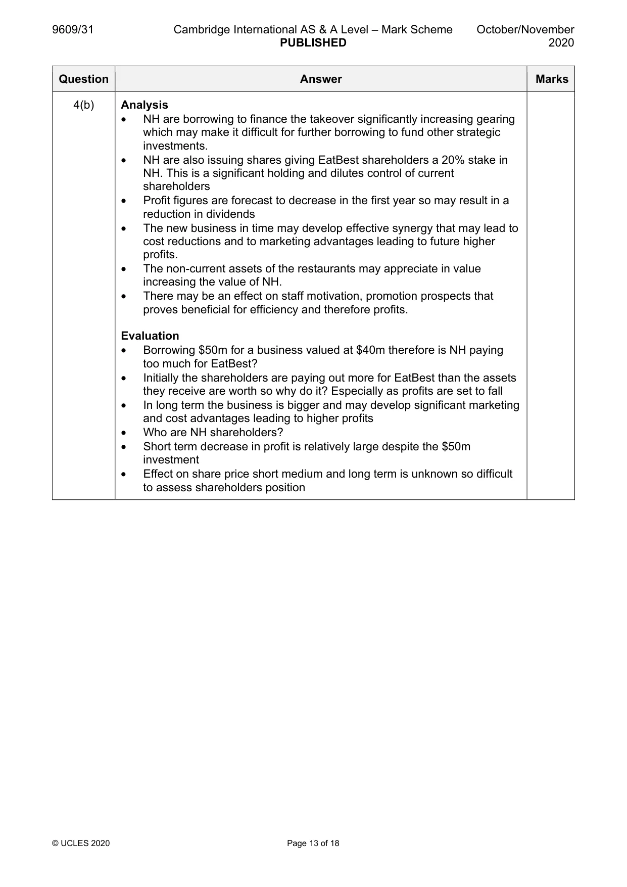 Mark scheme, page 13 of 18