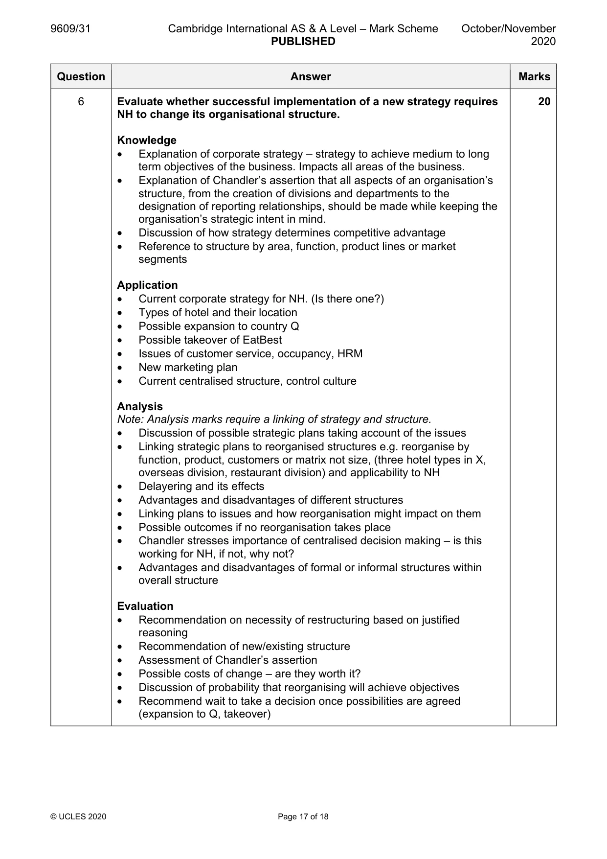 Mark scheme, page 17 of 18