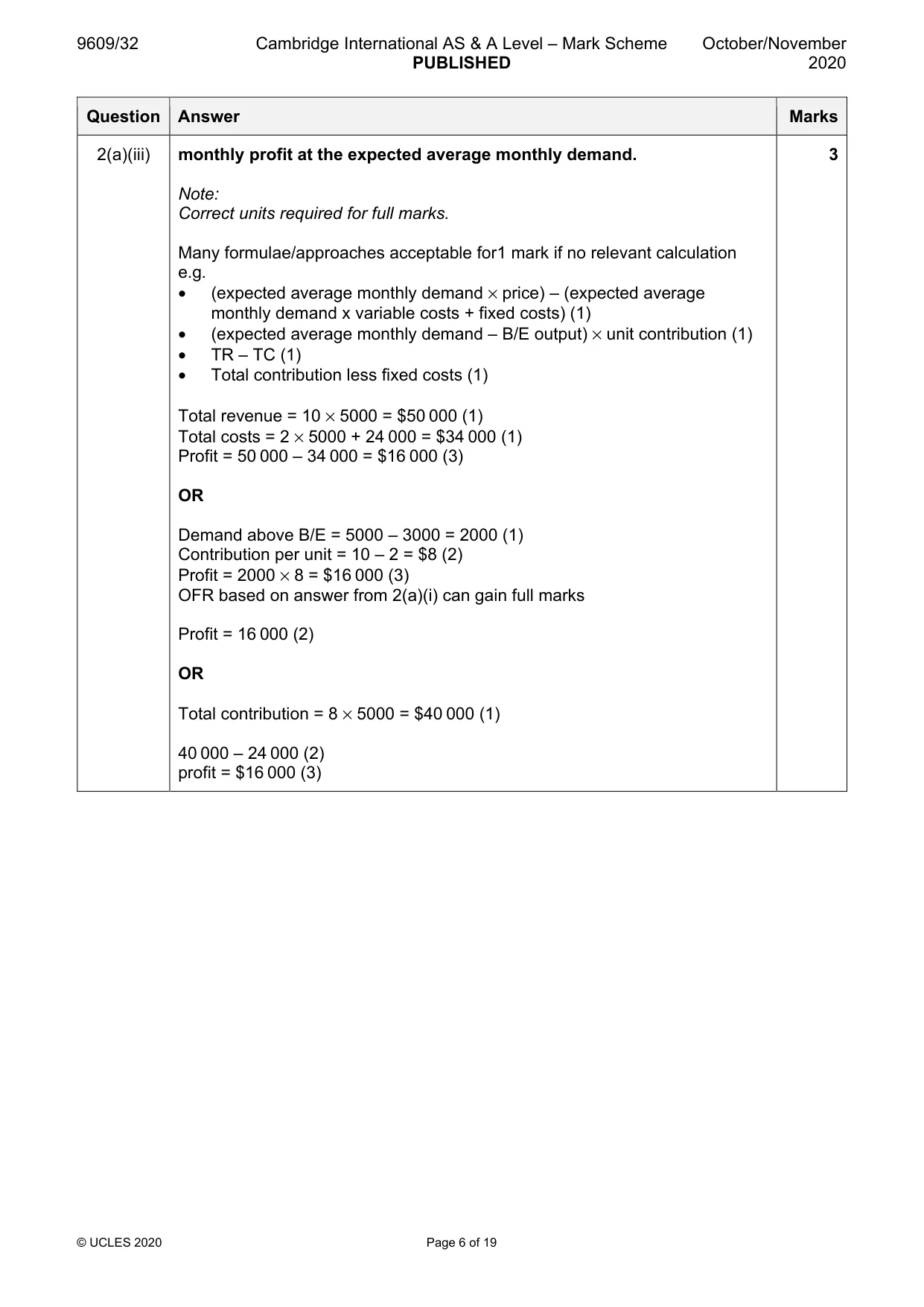 Mark scheme, page 6 of 19