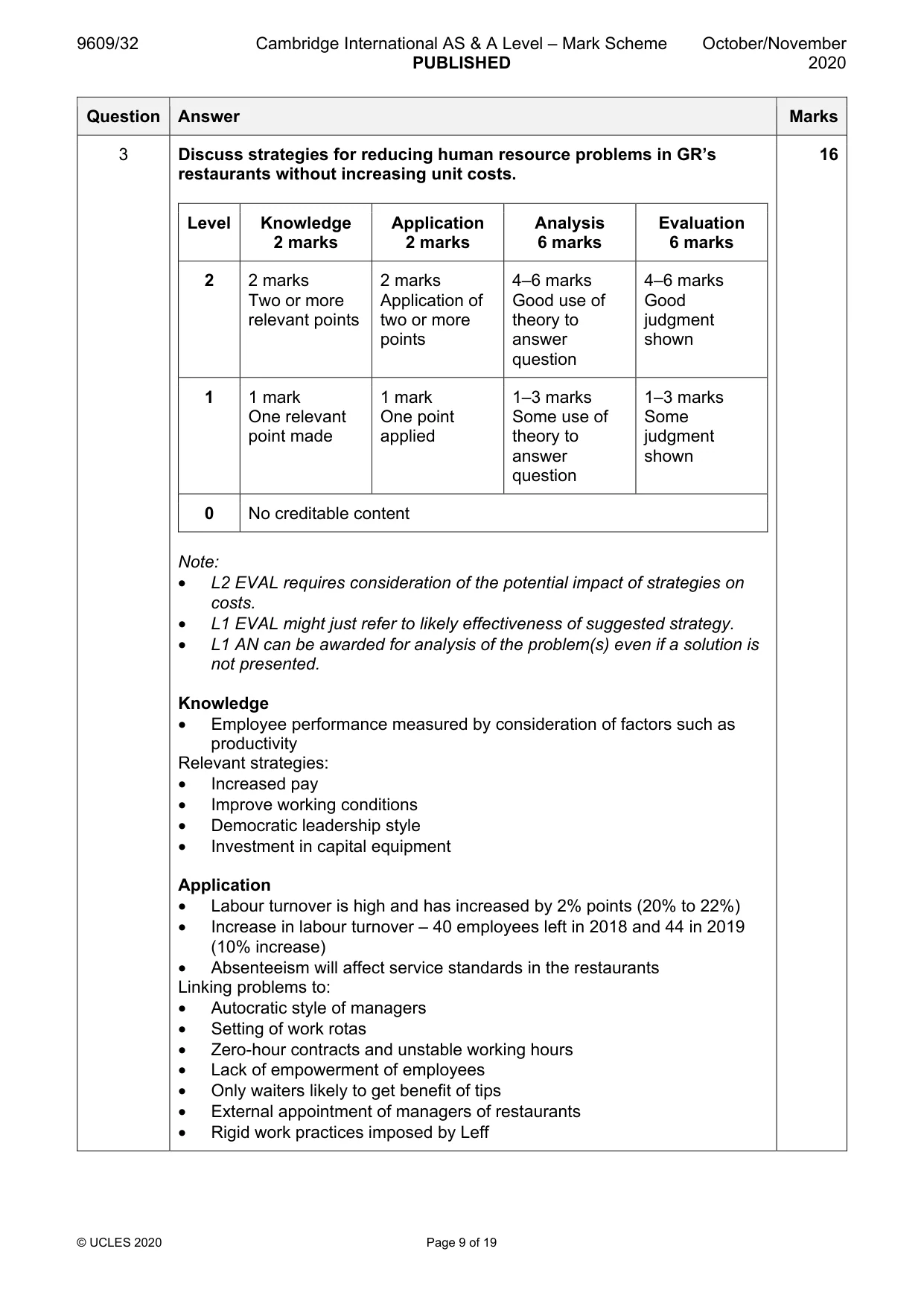 Mark scheme, page 9 of 19