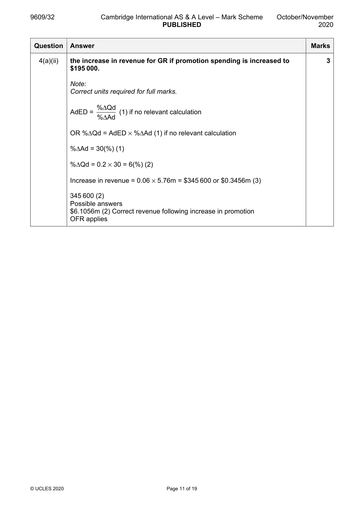 Mark scheme, page 11 of 19
