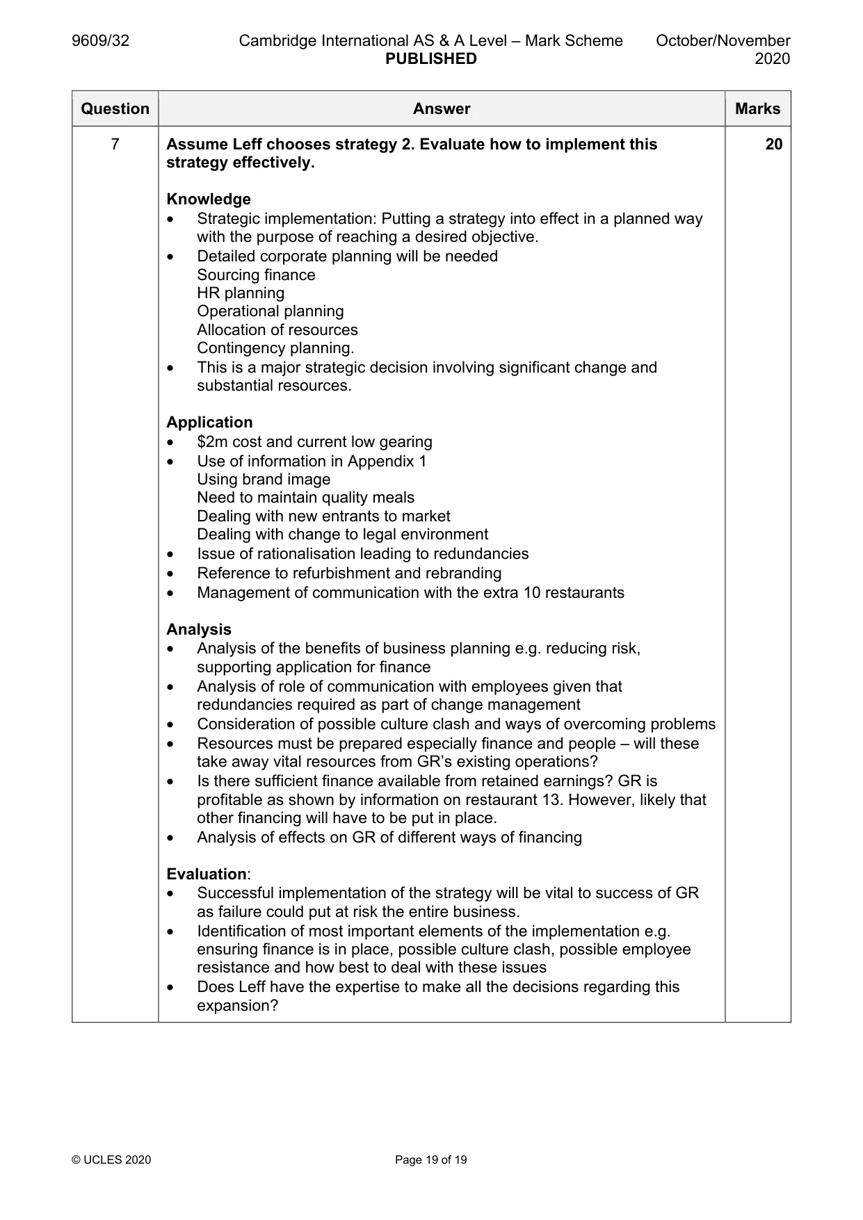Mark scheme, page 19 of 19