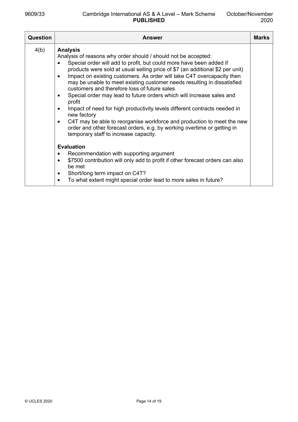 Mark scheme, page 14 of 19