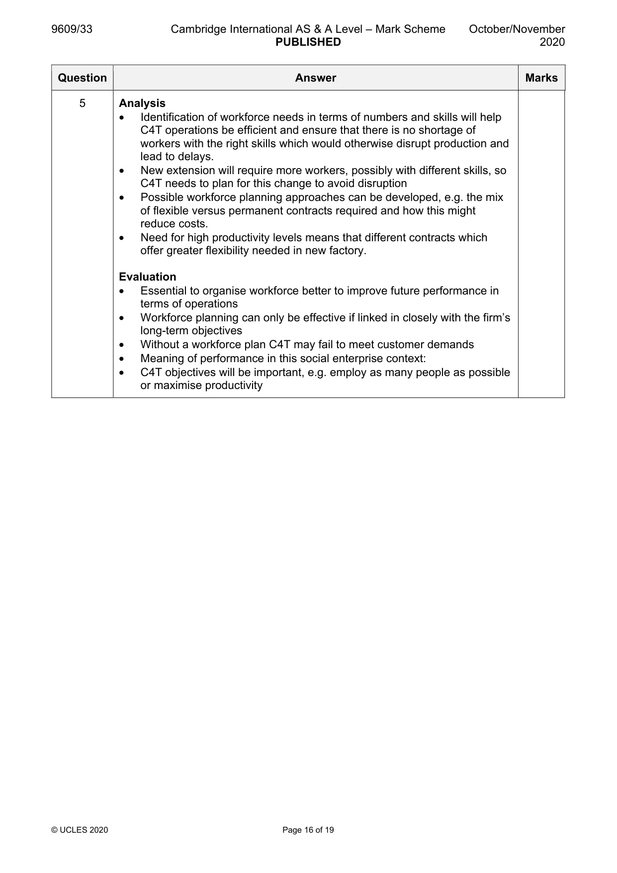 Mark scheme, page 16 of 19