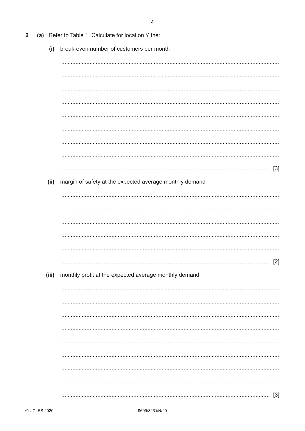 Cambridge A Level Business (for first examination in 2016) 9609 2020 Oct/Nov Paper 3 · Variant 2 question paper, page 4 of 20