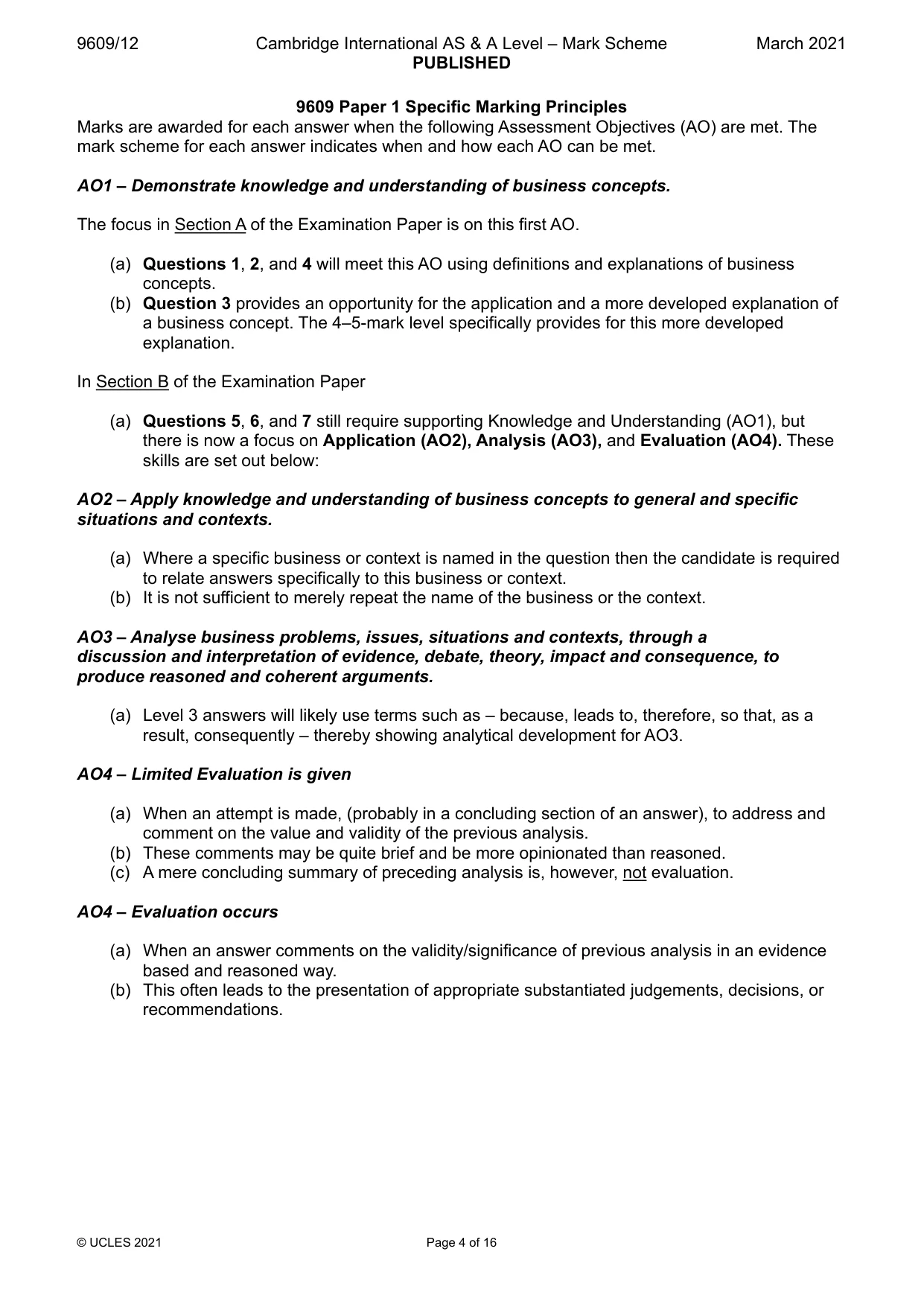 Mark scheme, page 4 of 16