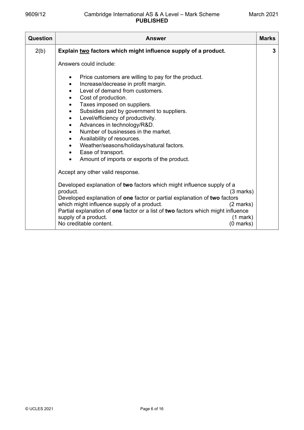 Mark scheme, page 6 of 16