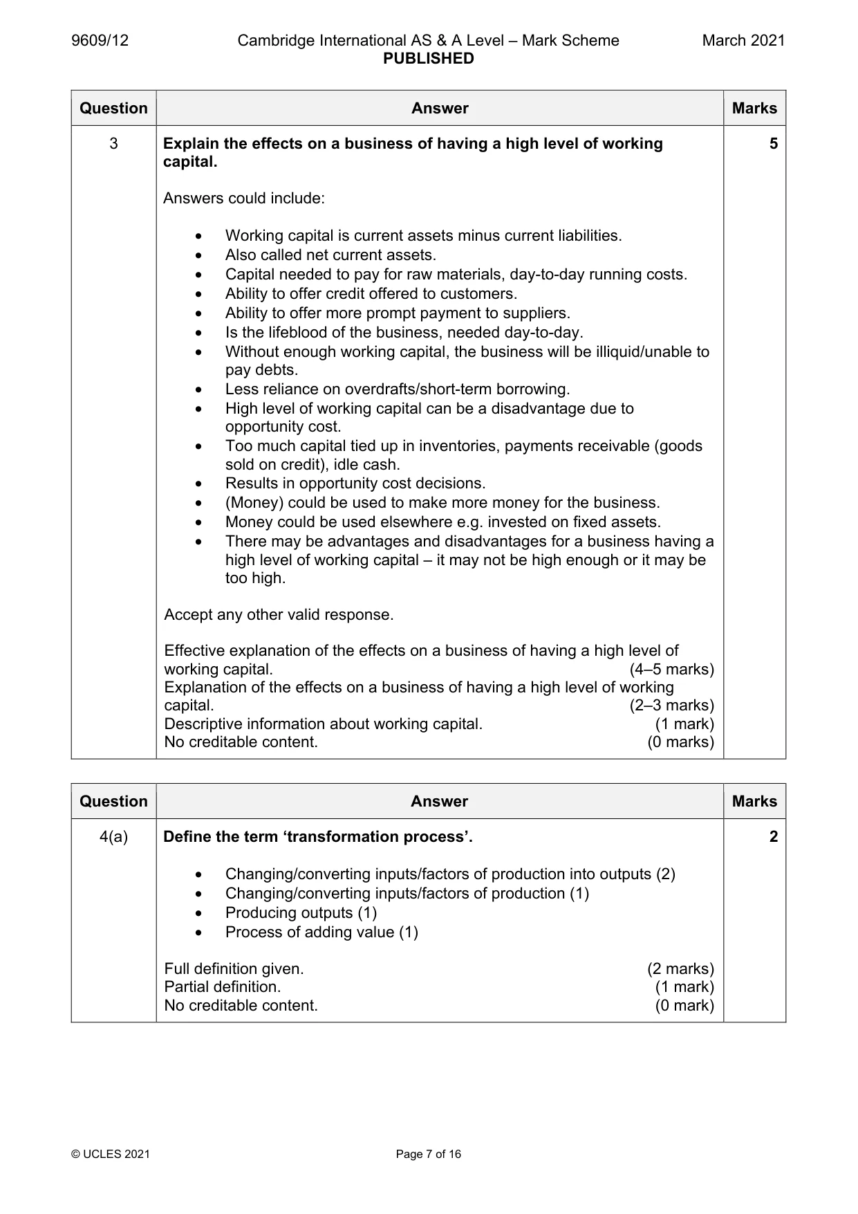 Mark scheme, page 7 of 16
