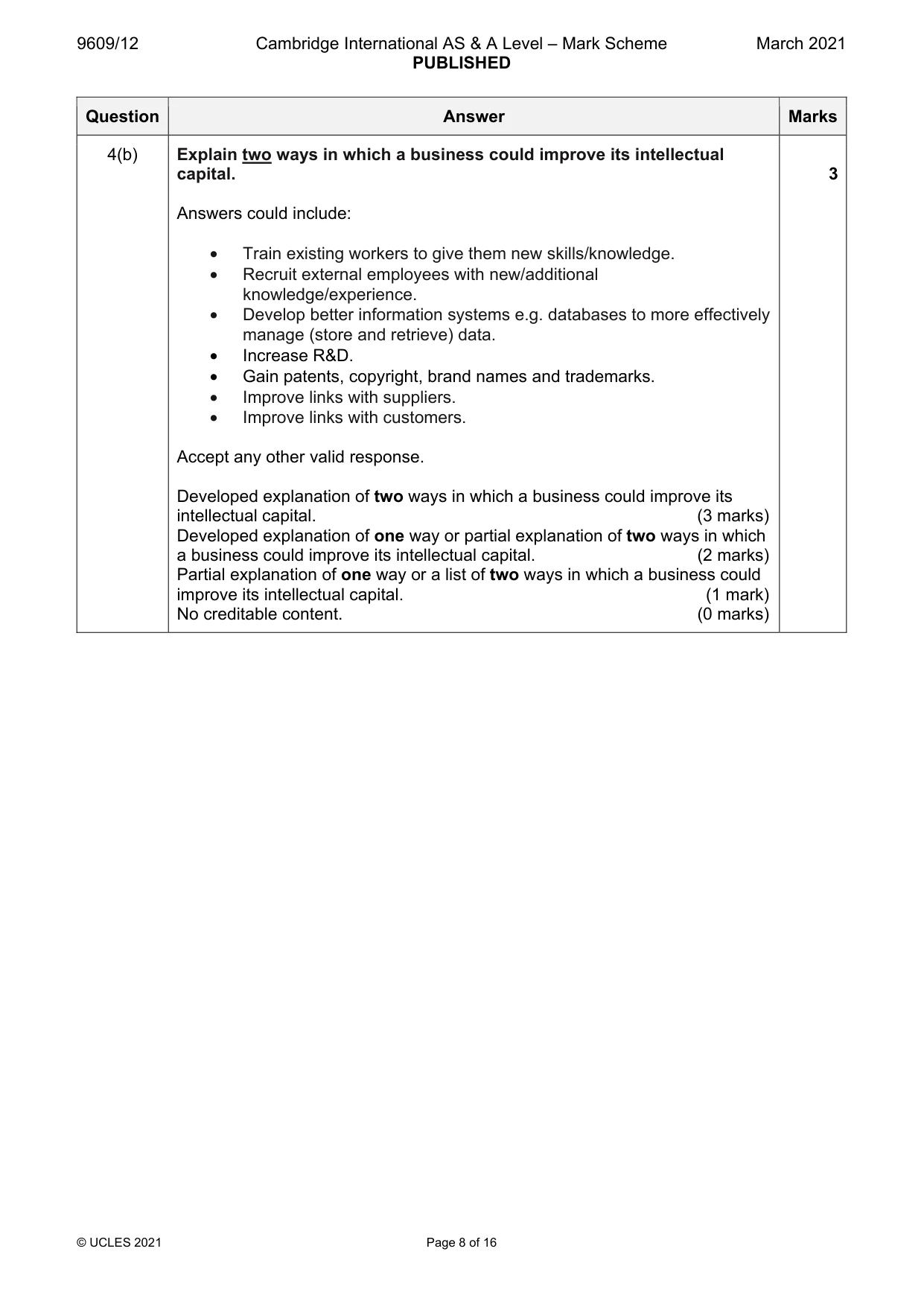 Mark scheme, page 8 of 16