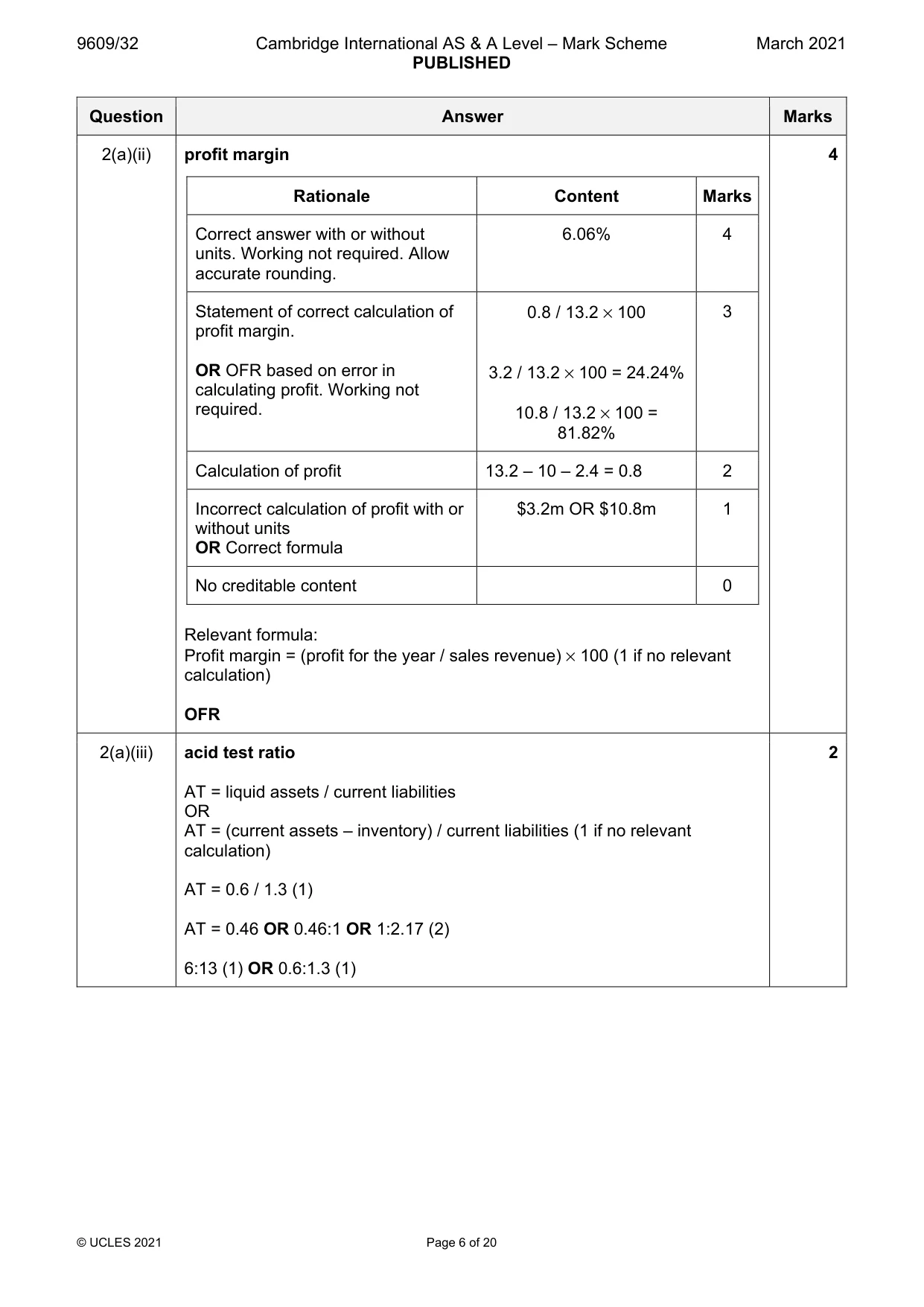 Mark scheme, page 6 of 20