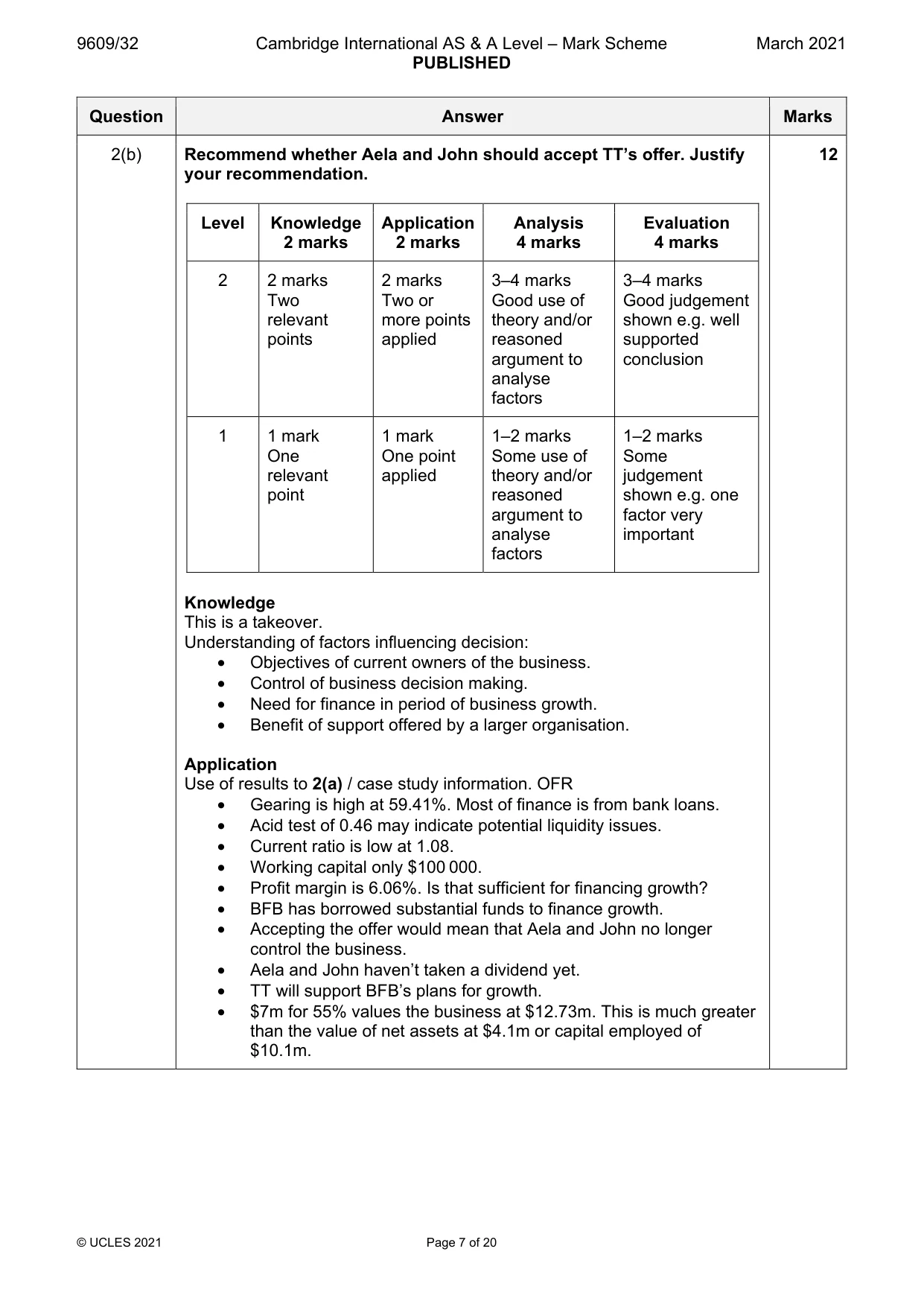 Mark scheme, page 7 of 20