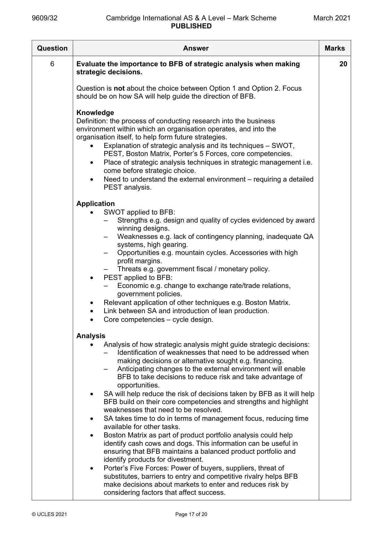 Mark scheme, page 17 of 20