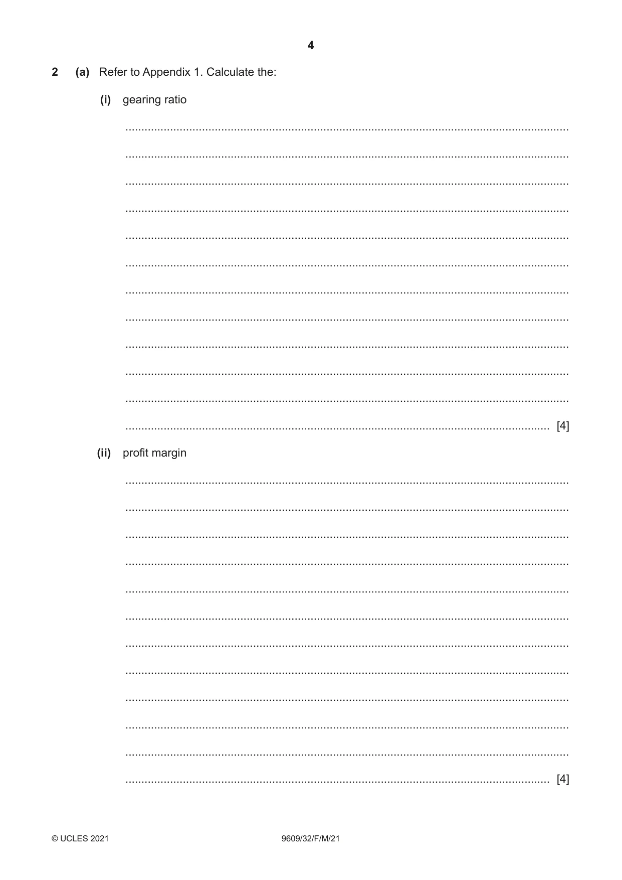 Cambridge A Level Business (for first examination in 2016) 9609 2021 Feb/March Paper 3 · Variant 2 question paper, page 4 of 20