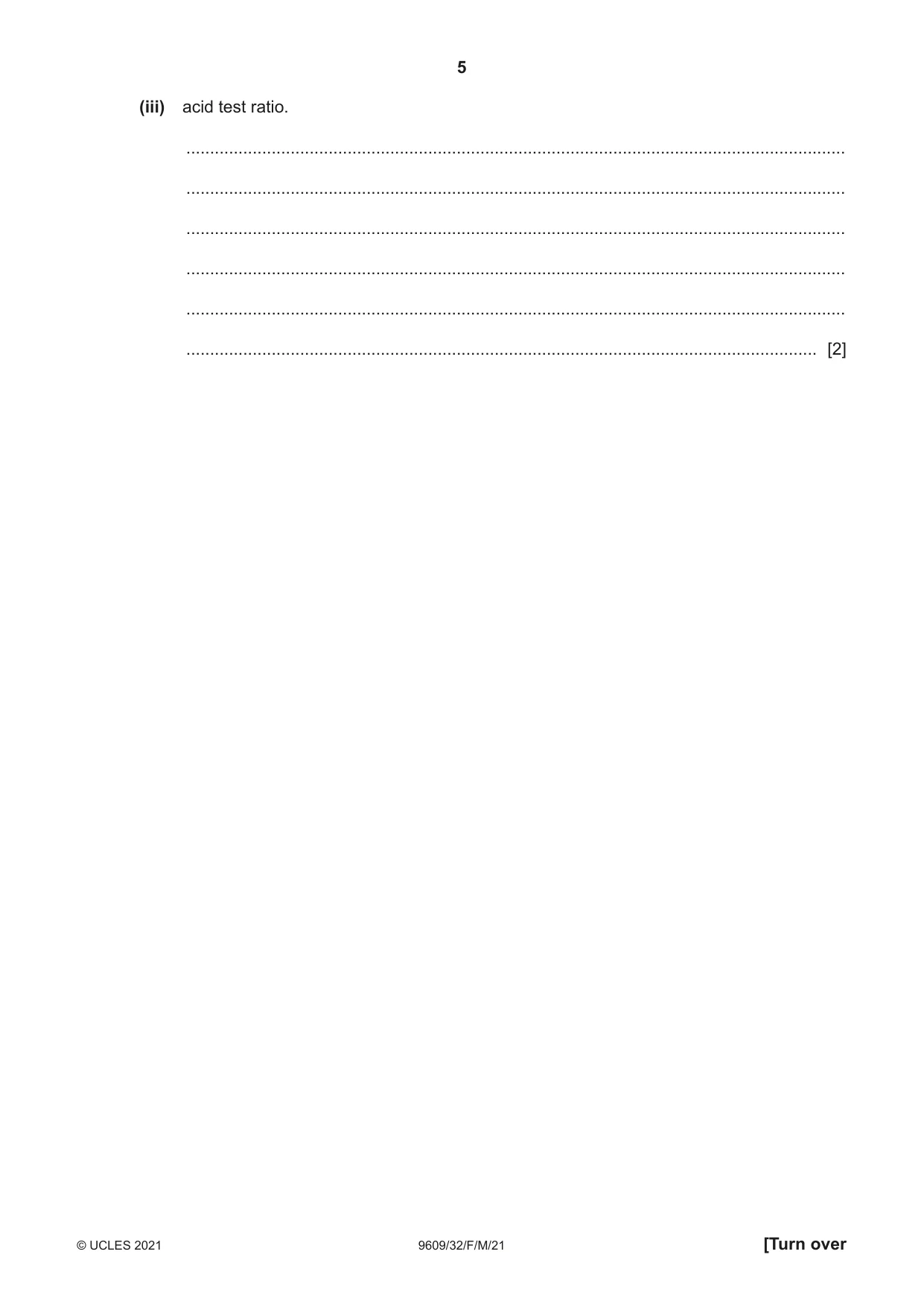 Cambridge A Level Business (for first examination in 2016) 9609 2021 Feb/March Paper 3 · Variant 2 question paper, page 5 of 20