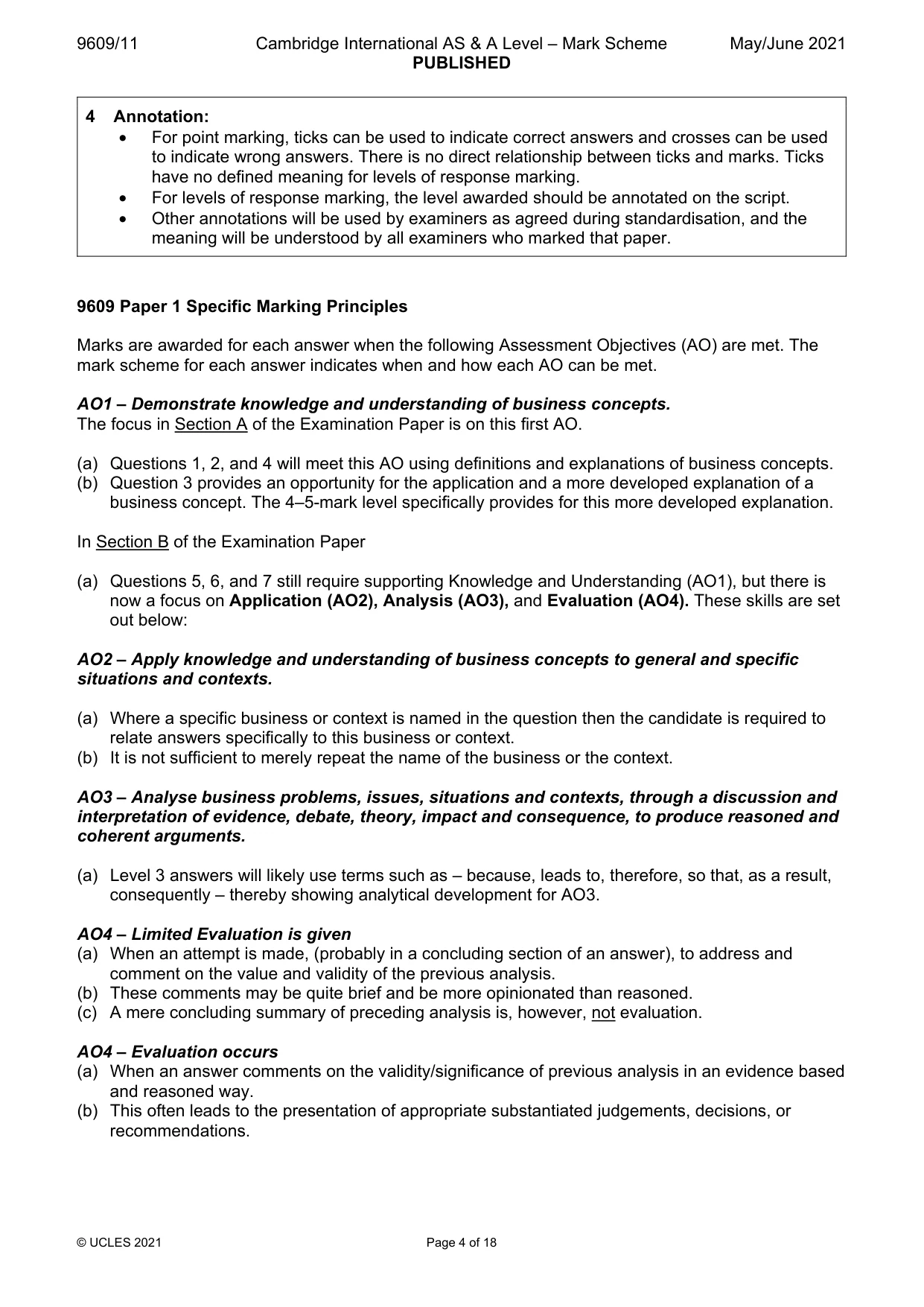Mark scheme, page 4 of 18