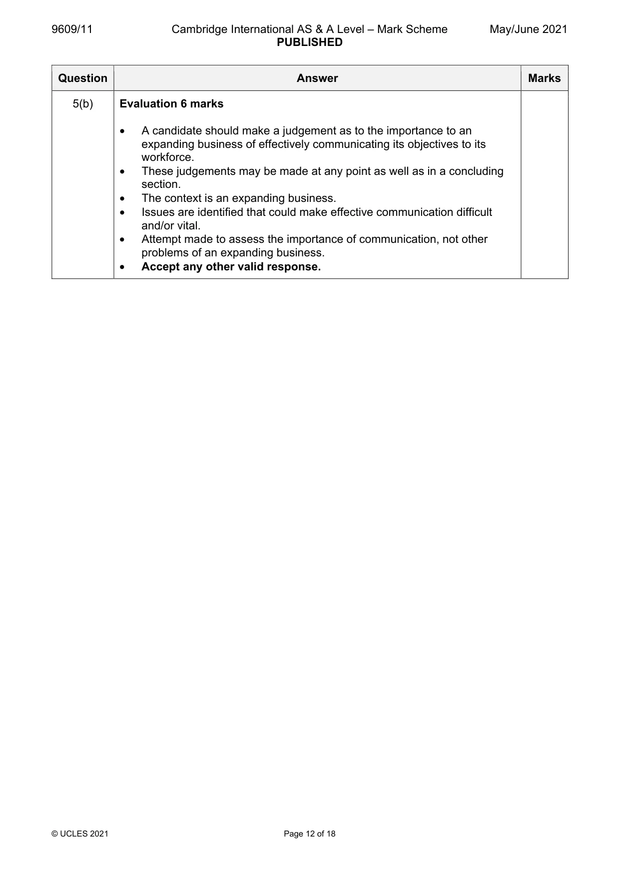 Mark scheme, page 12 of 18