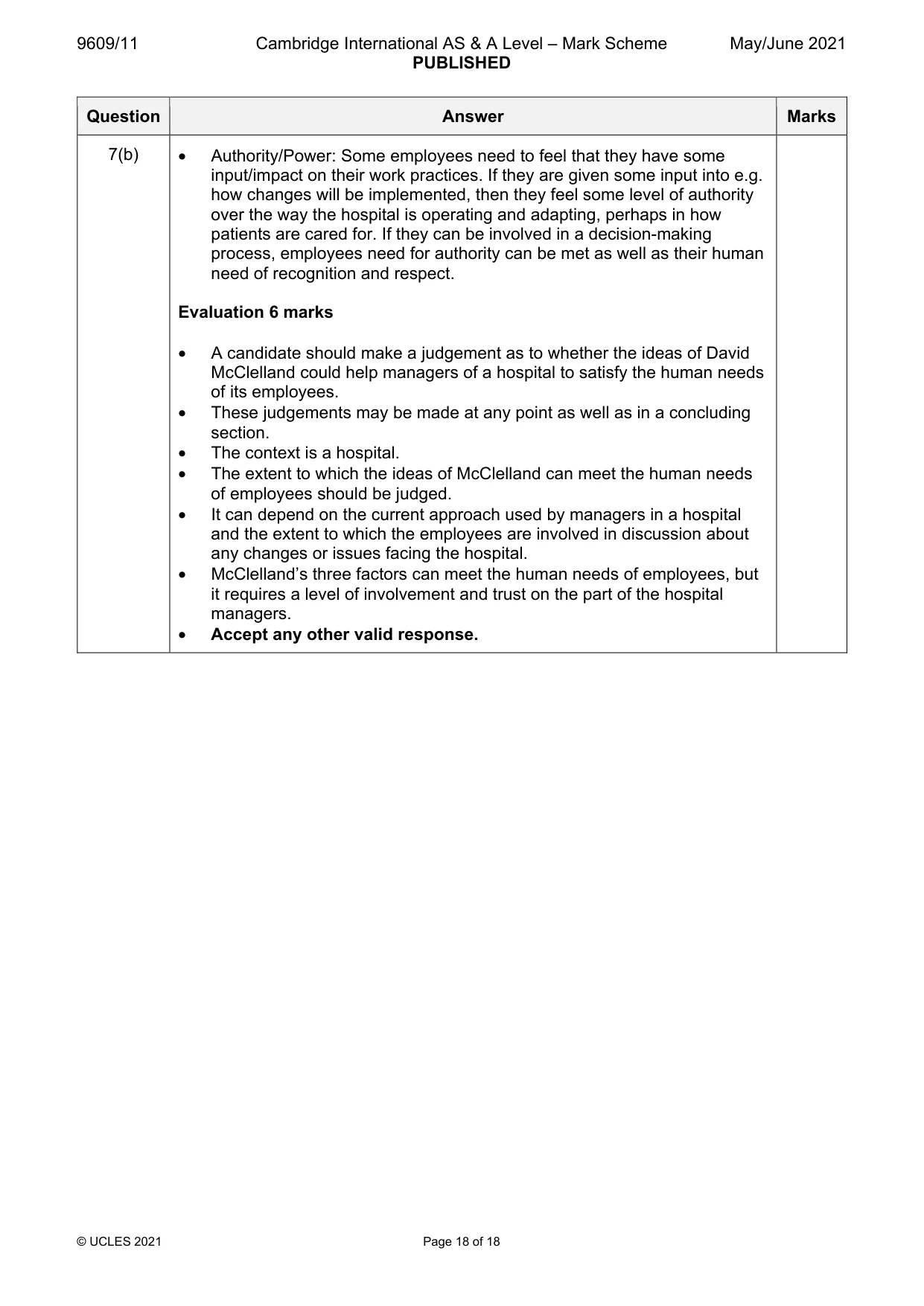 Mark scheme, page 18 of 18