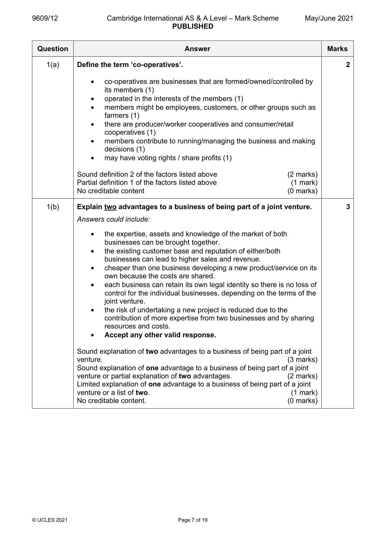 Mark scheme, page 7 of 19