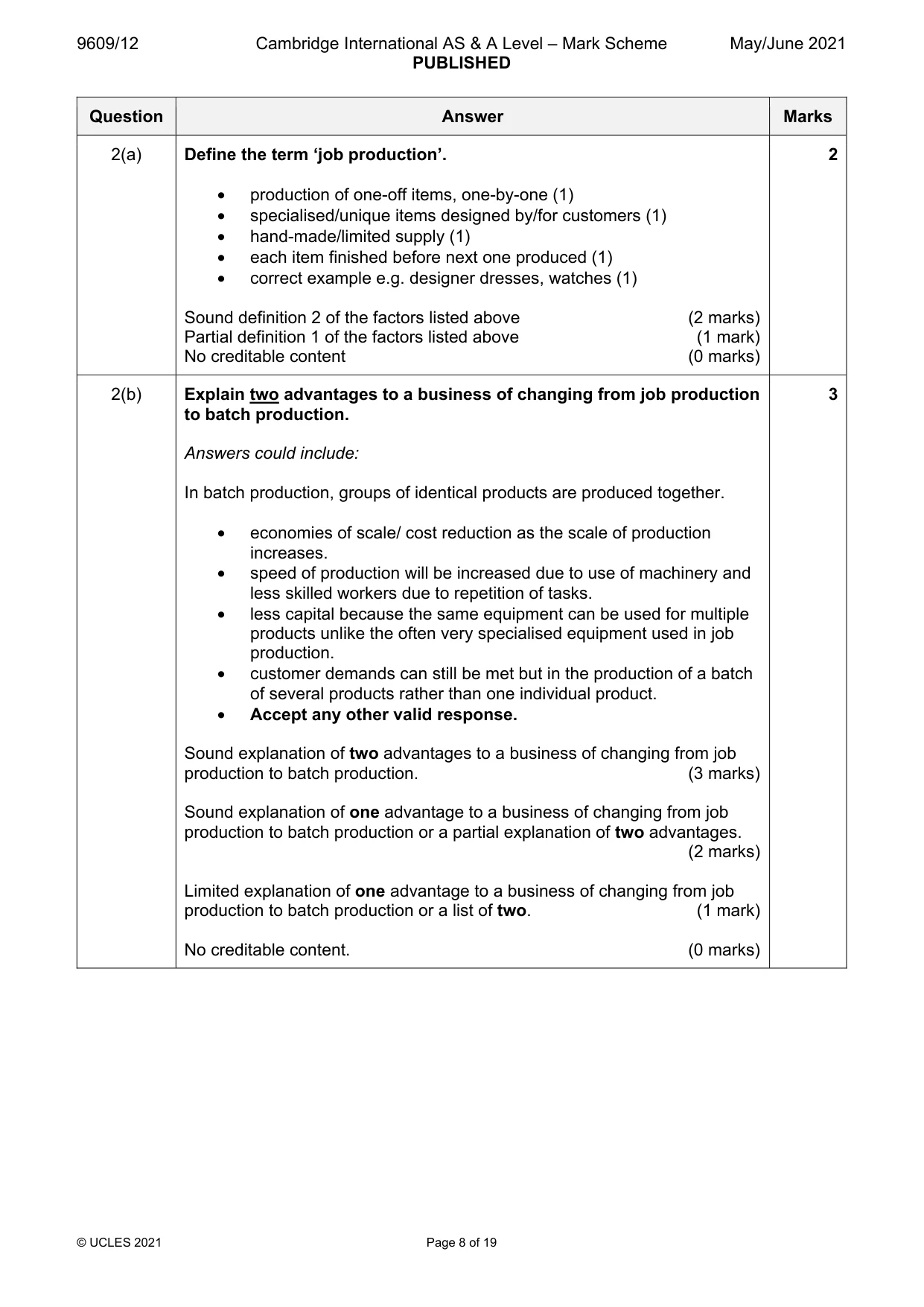Mark scheme, page 8 of 19