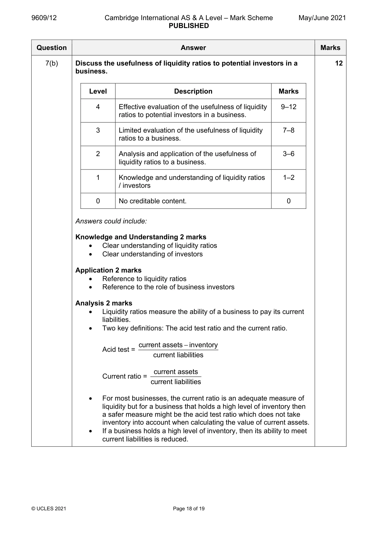 Mark scheme, page 18 of 19