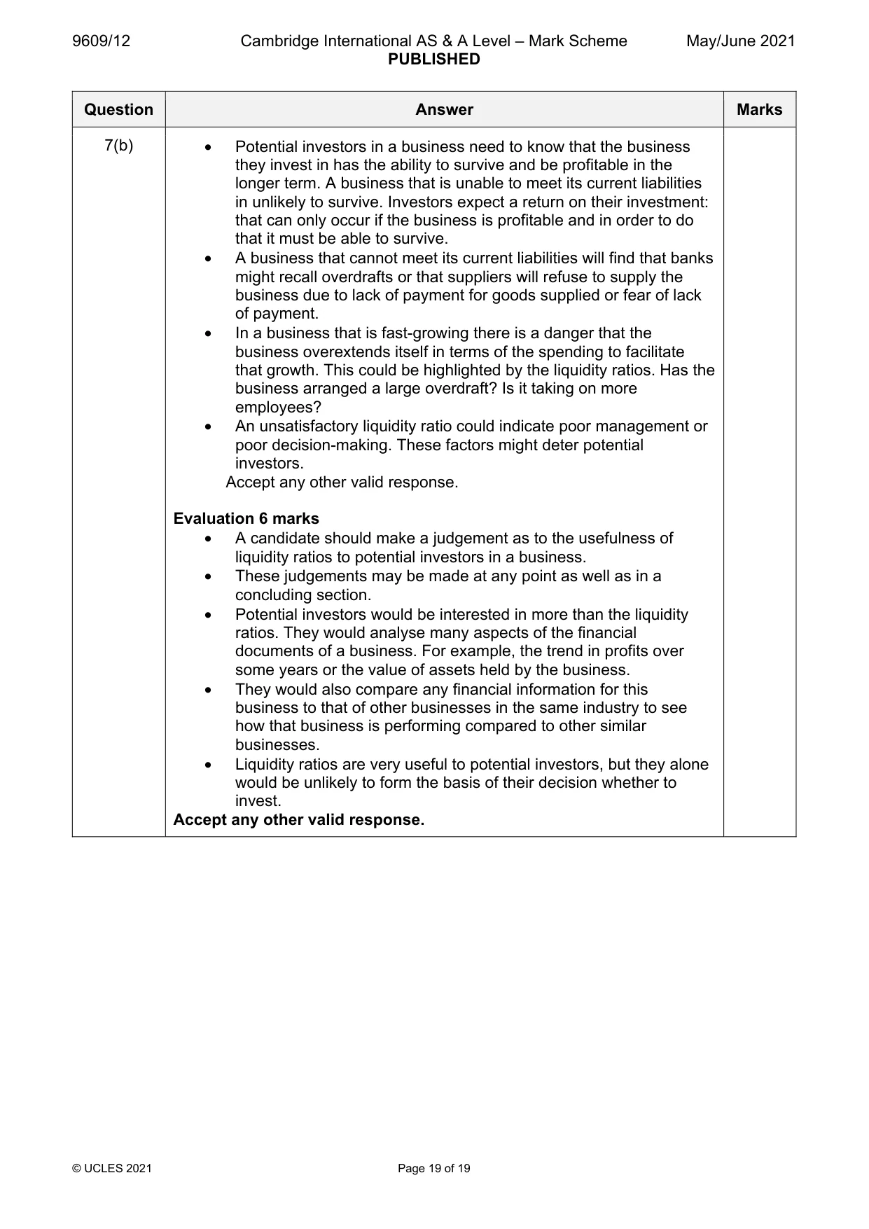 Mark scheme, page 19 of 19
