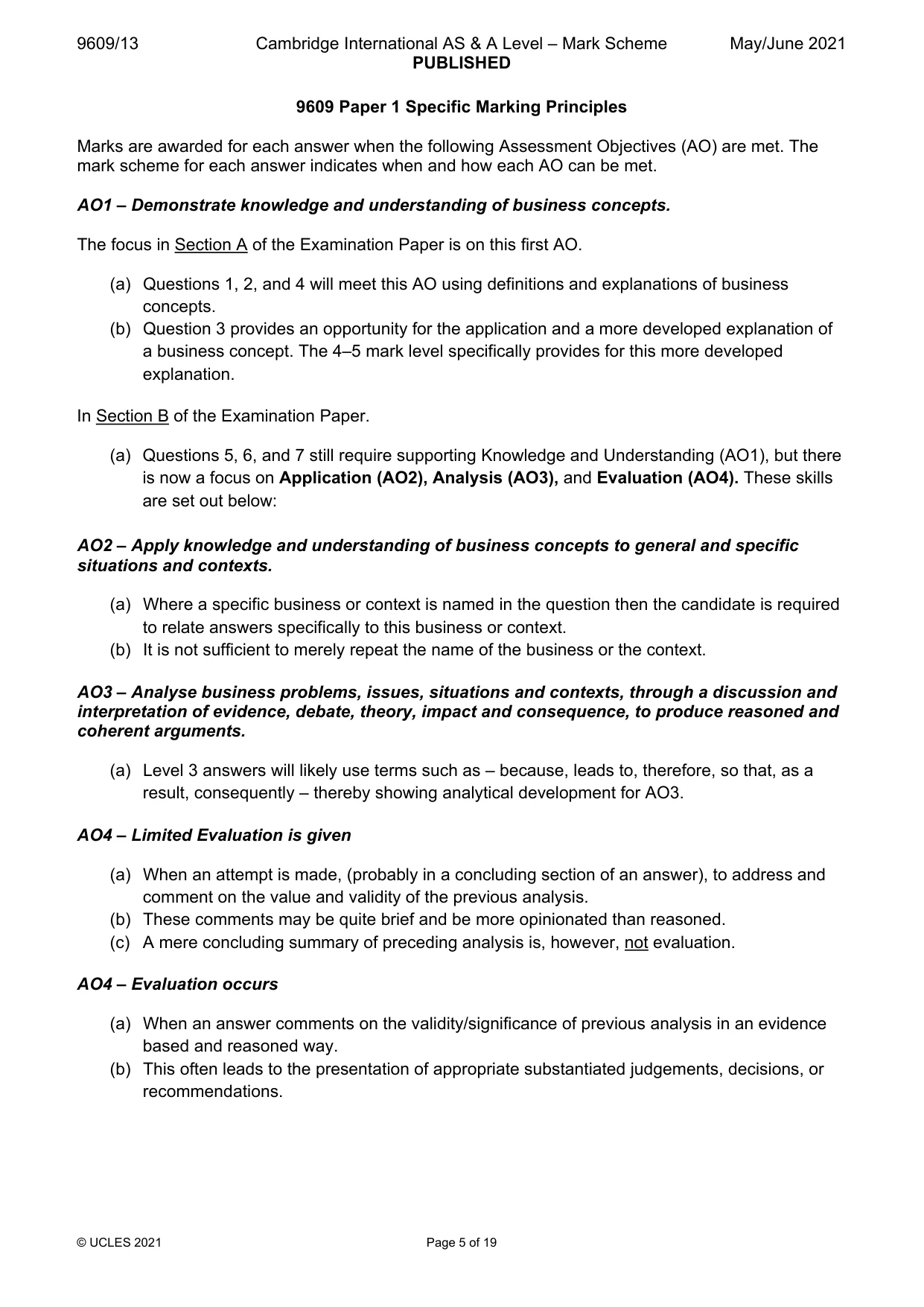 Mark scheme, page 5 of 19