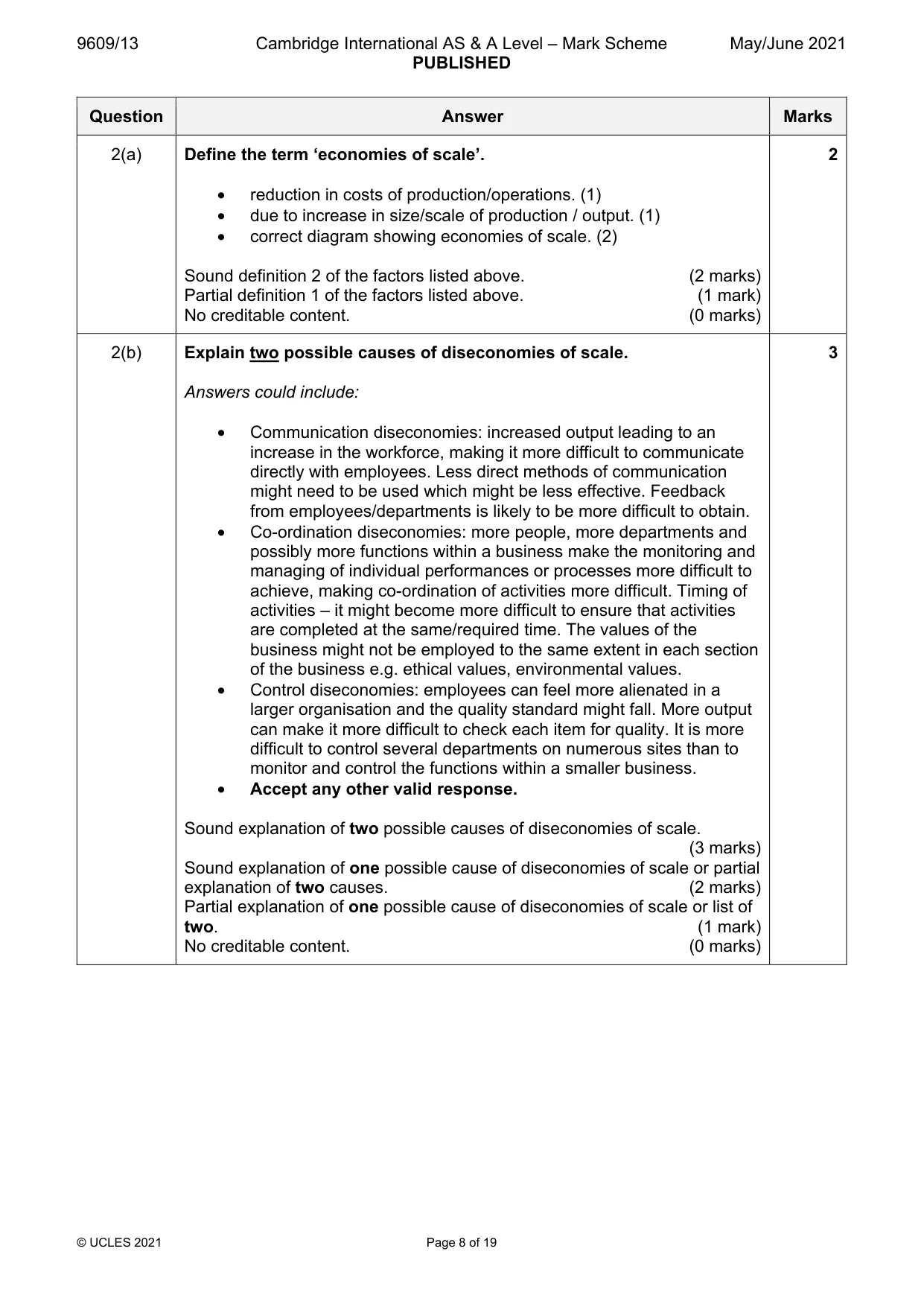 Mark scheme, page 8 of 19