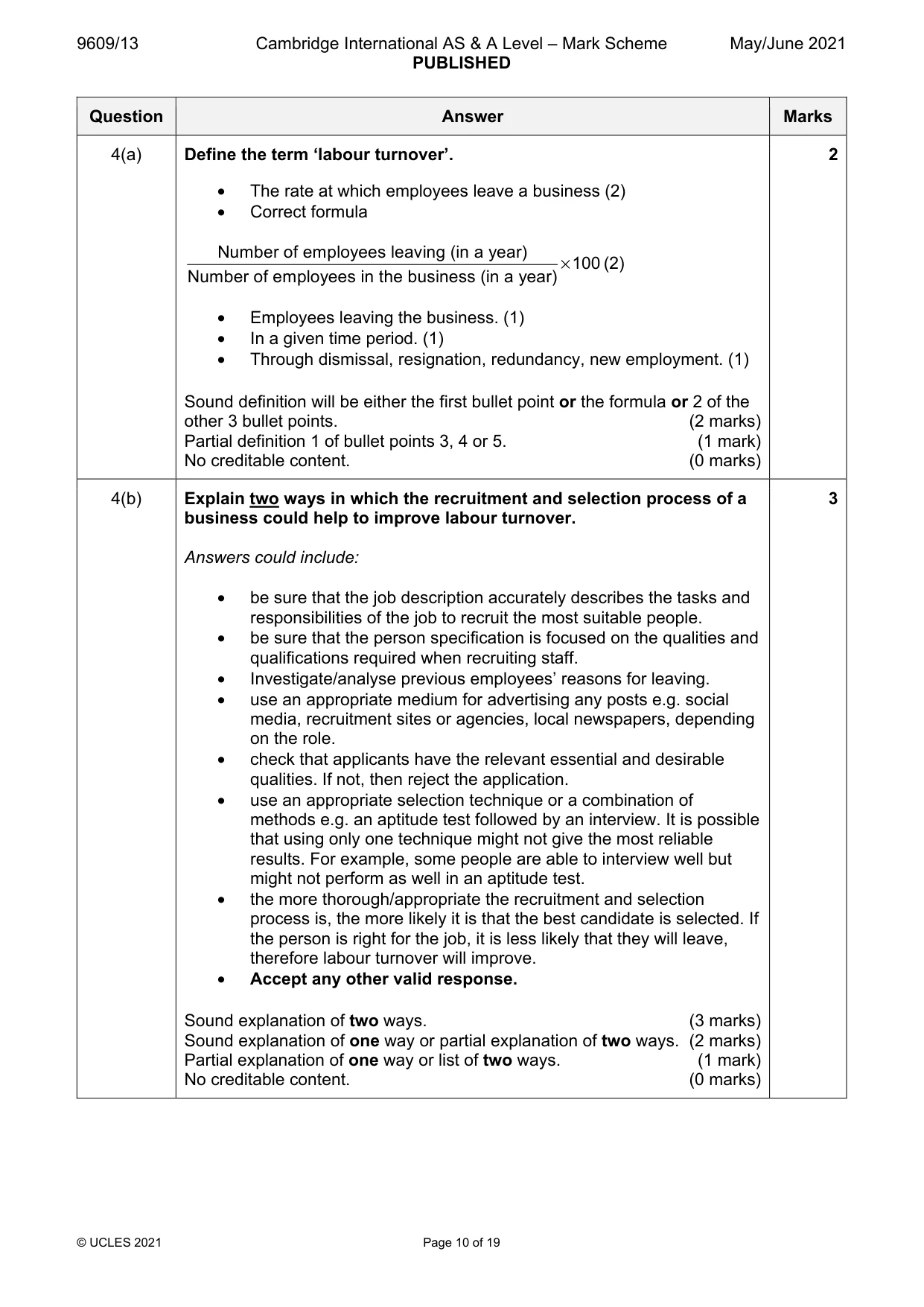 Mark scheme, page 10 of 19