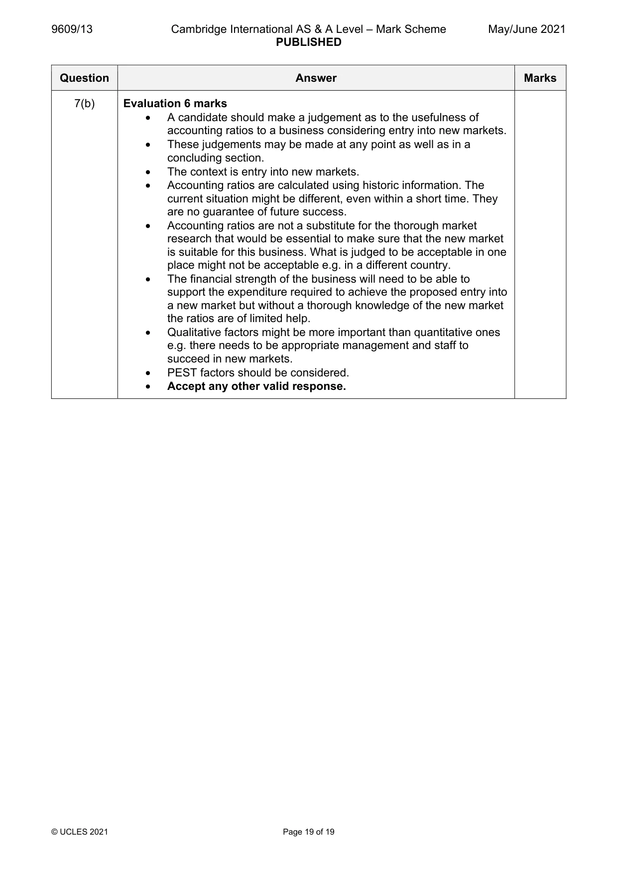 Mark scheme, page 19 of 19