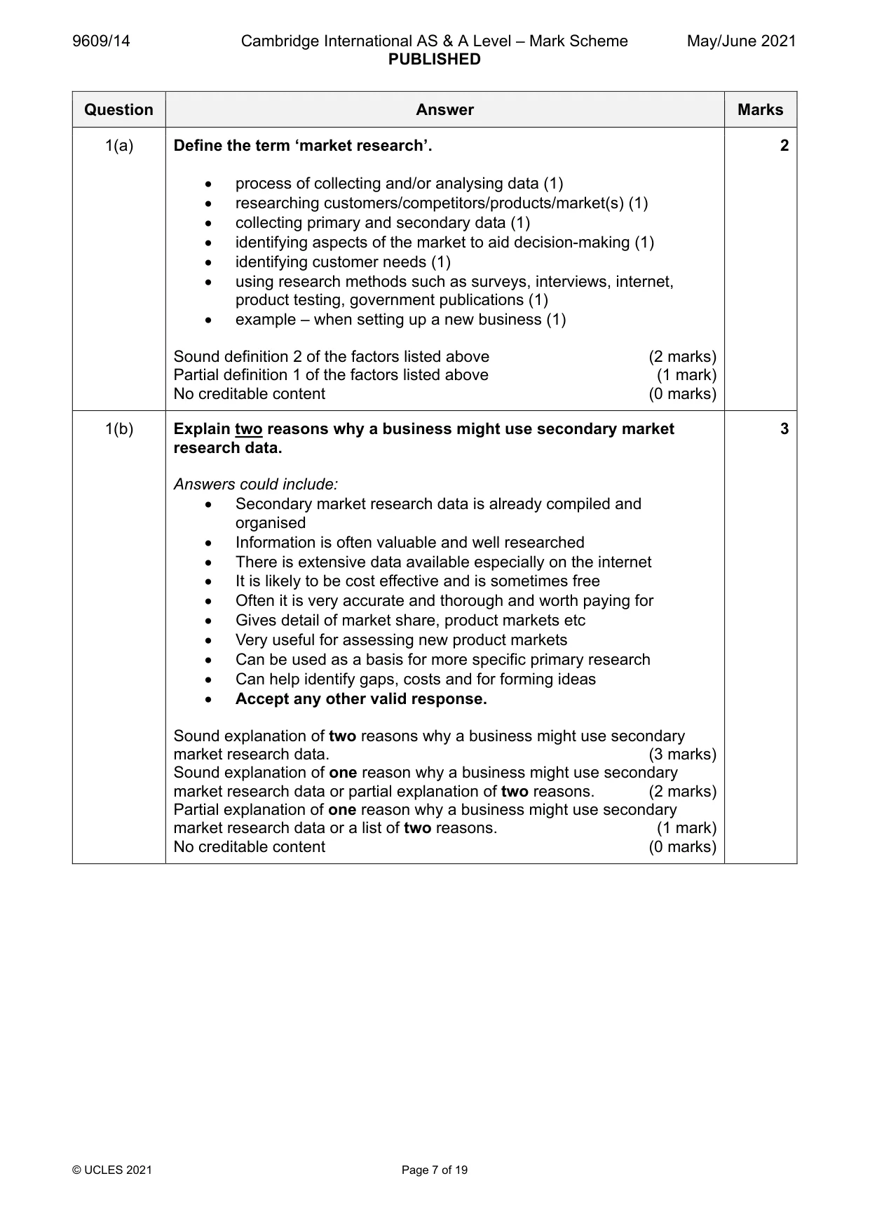 Mark scheme, page 7 of 19
