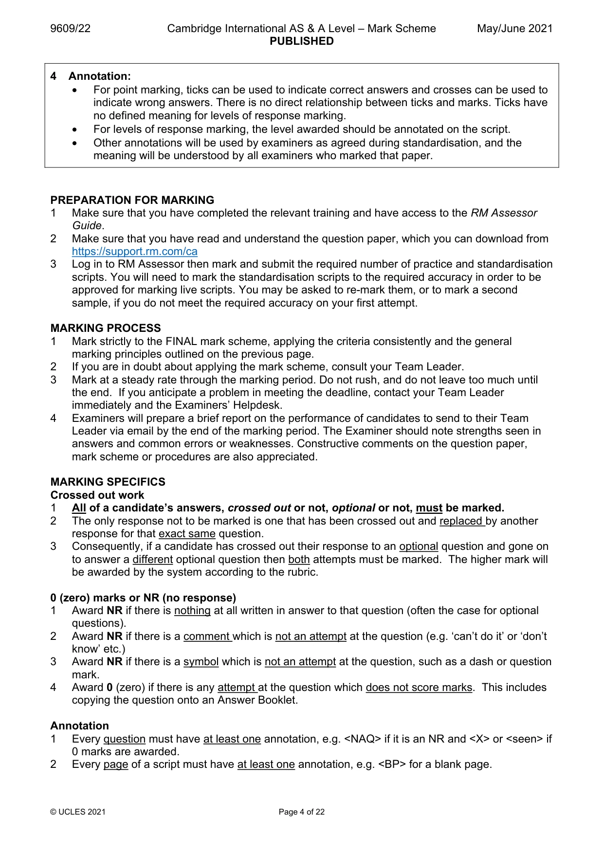 Mark scheme, page 4 of 22