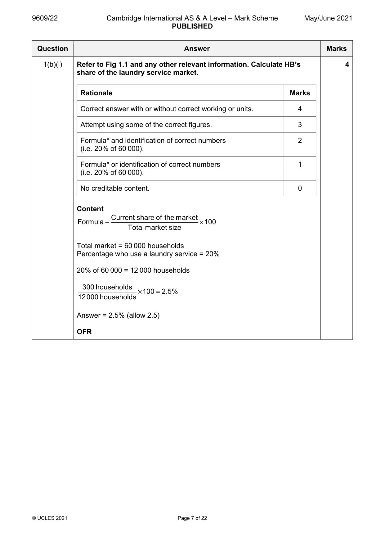 Mark scheme, page 7 of 22