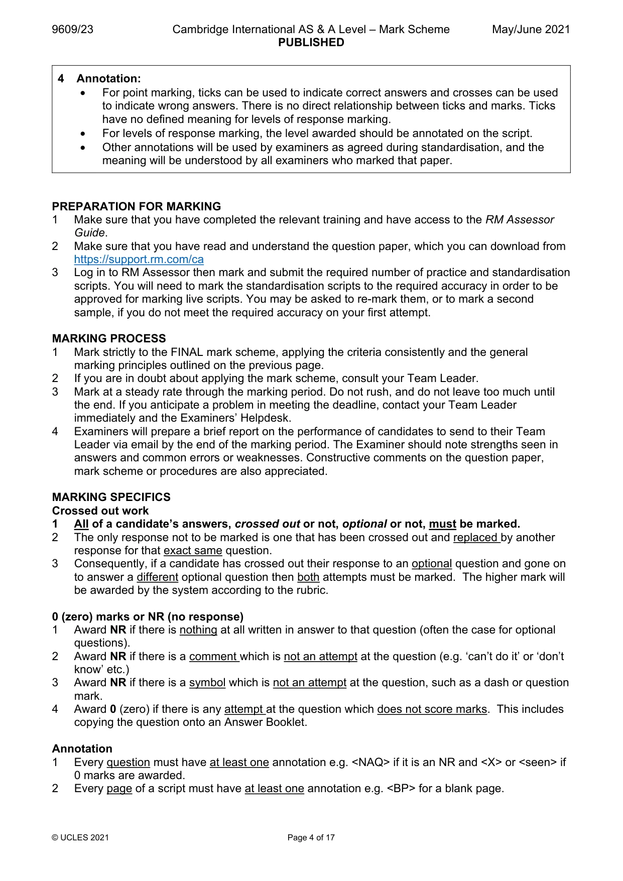 Mark scheme, page 4 of 17