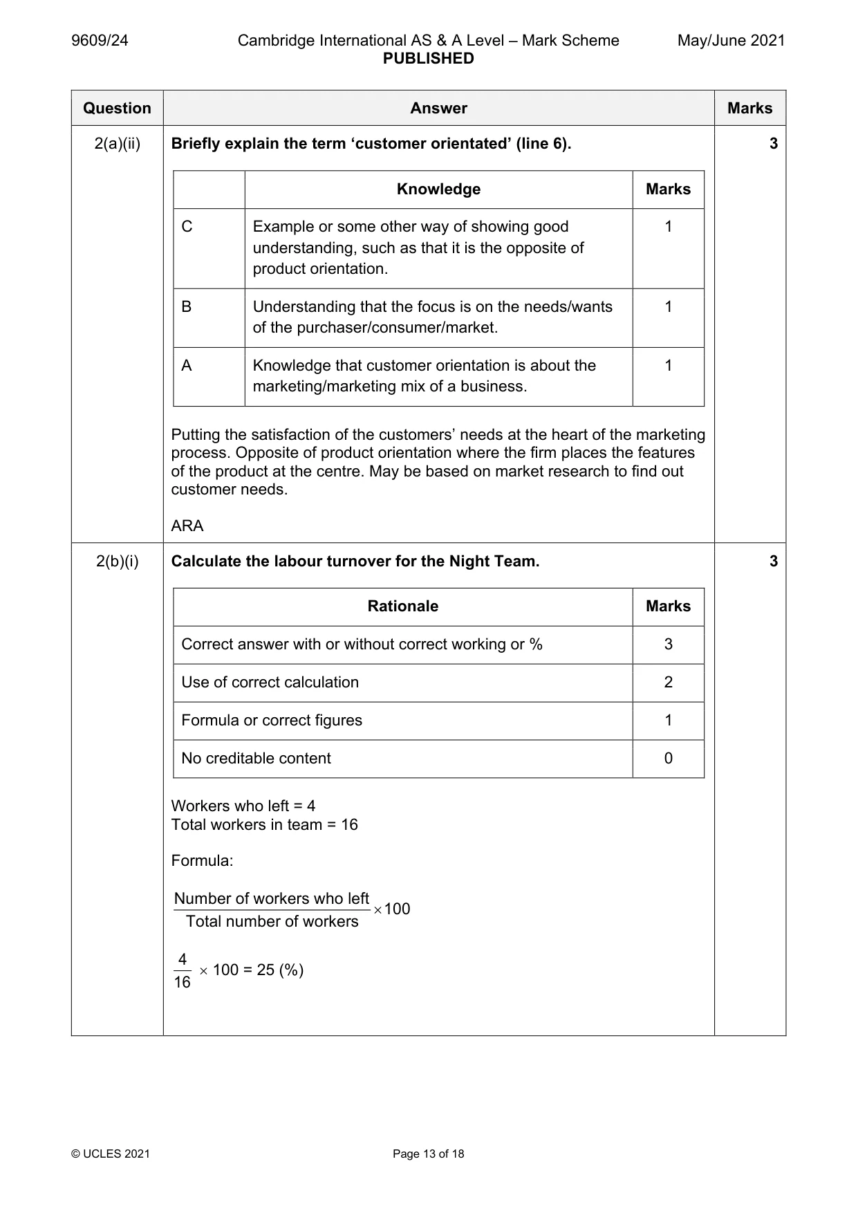 Mark scheme, page 13 of 18