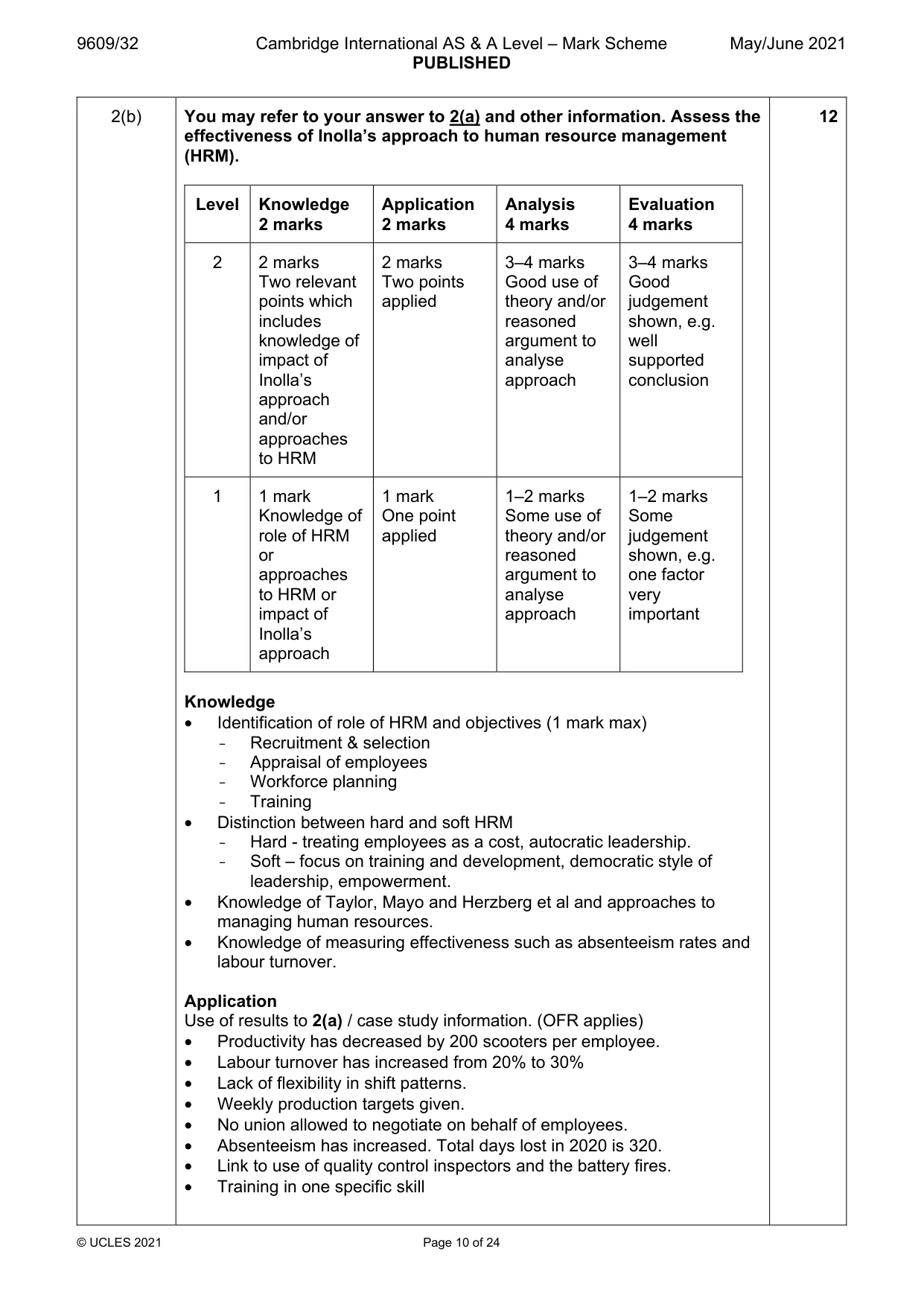 Mark scheme, page 10 of 24