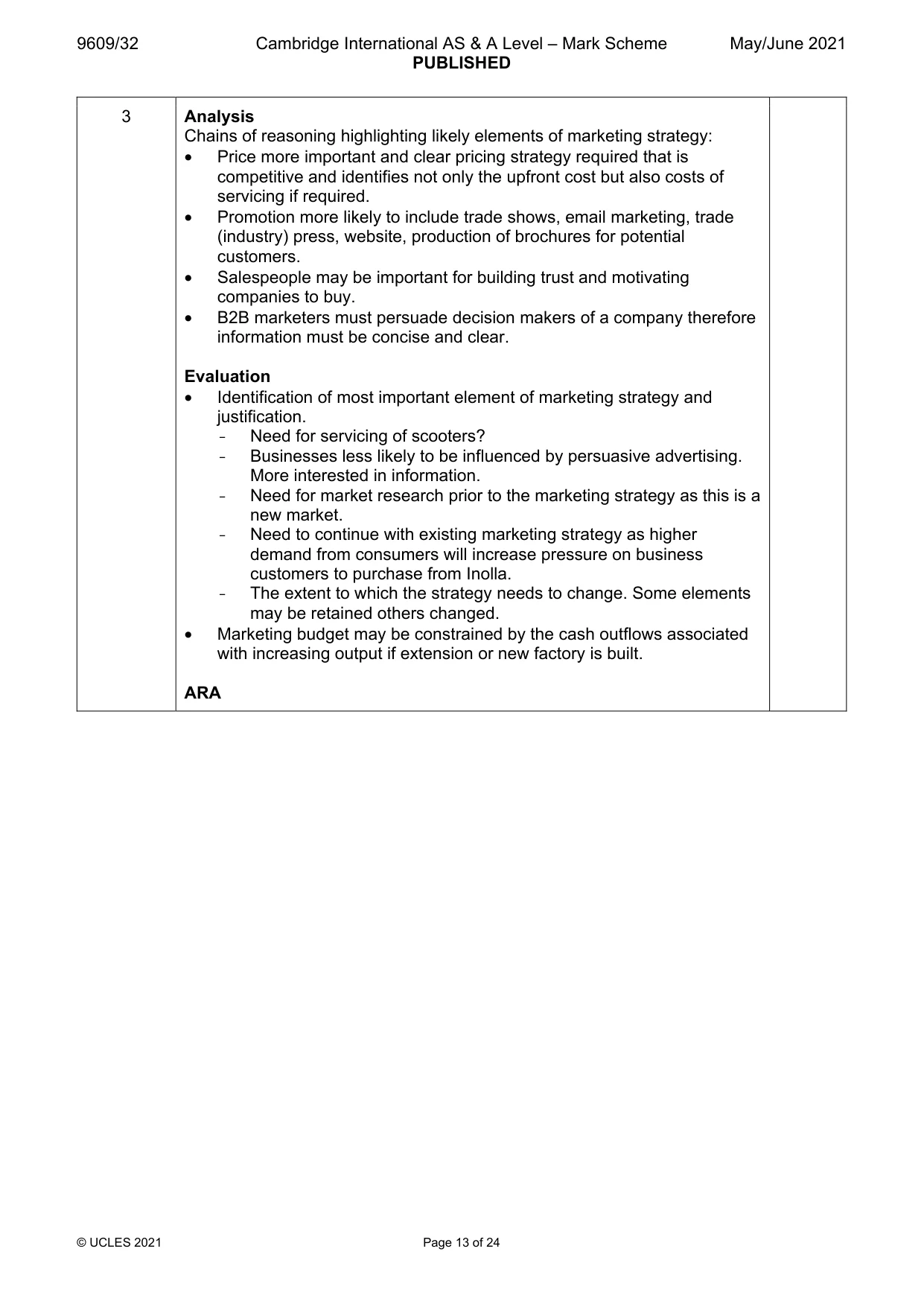 Mark scheme, page 13 of 24