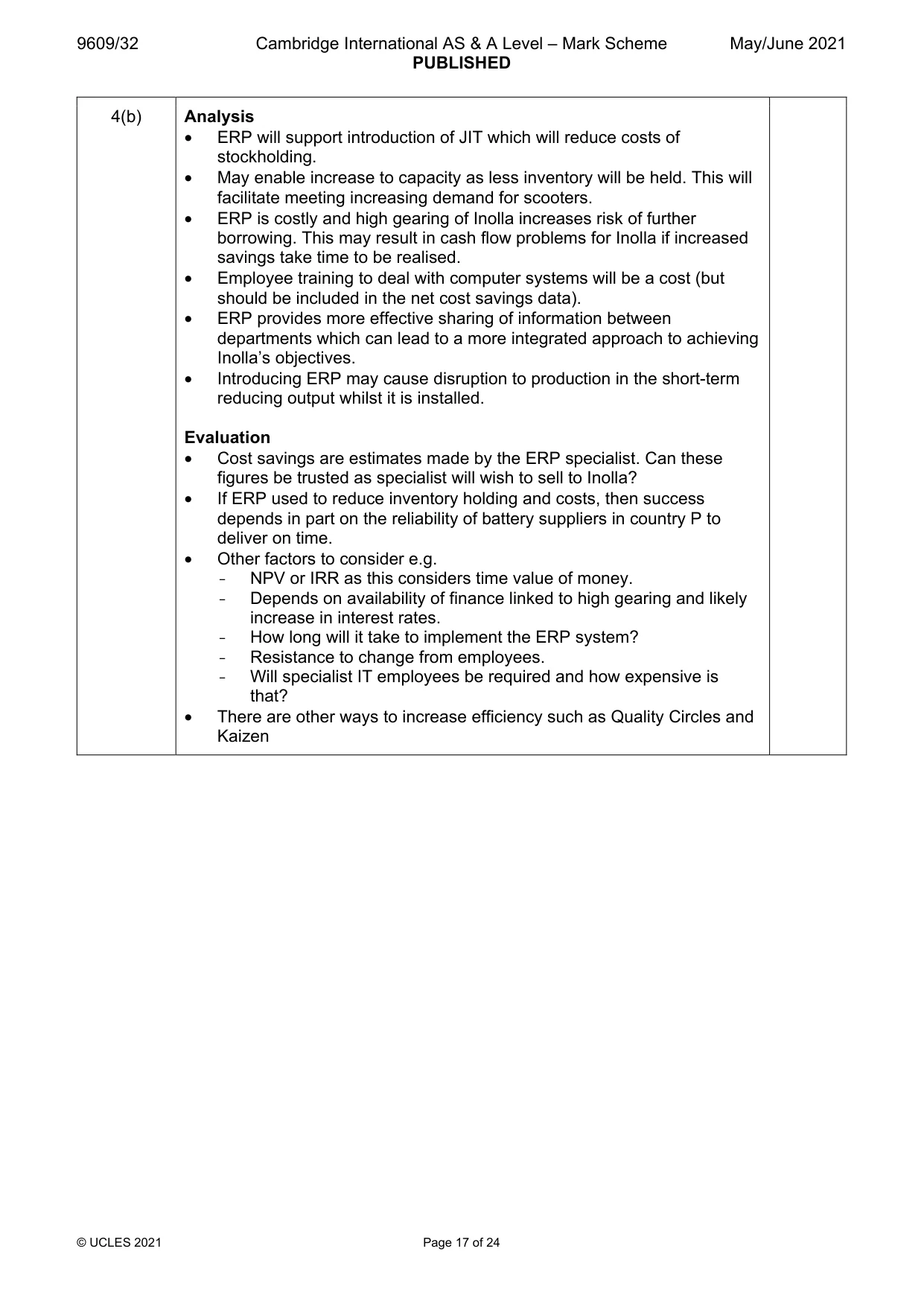 Mark scheme, page 17 of 24