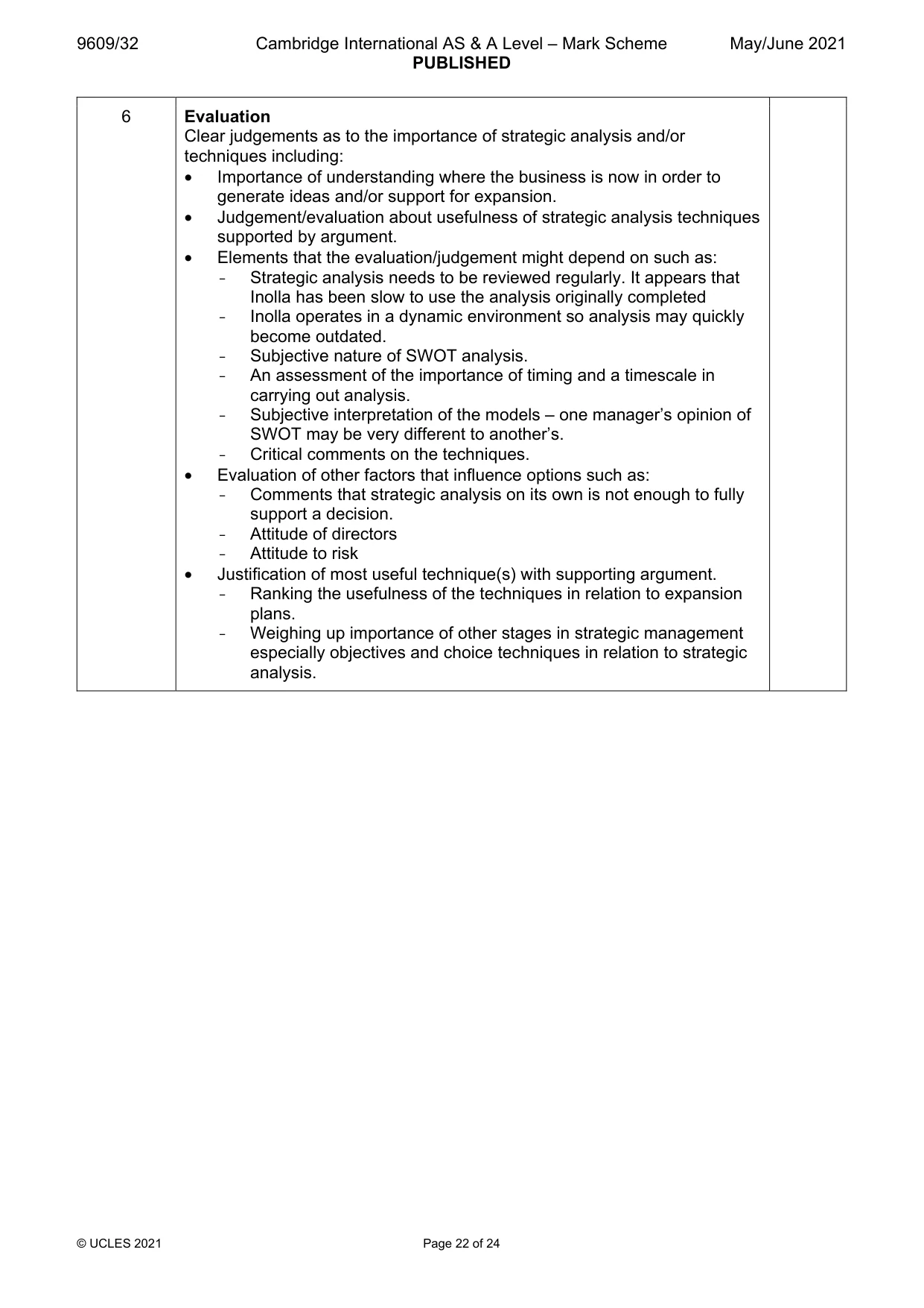 Mark scheme, page 22 of 24