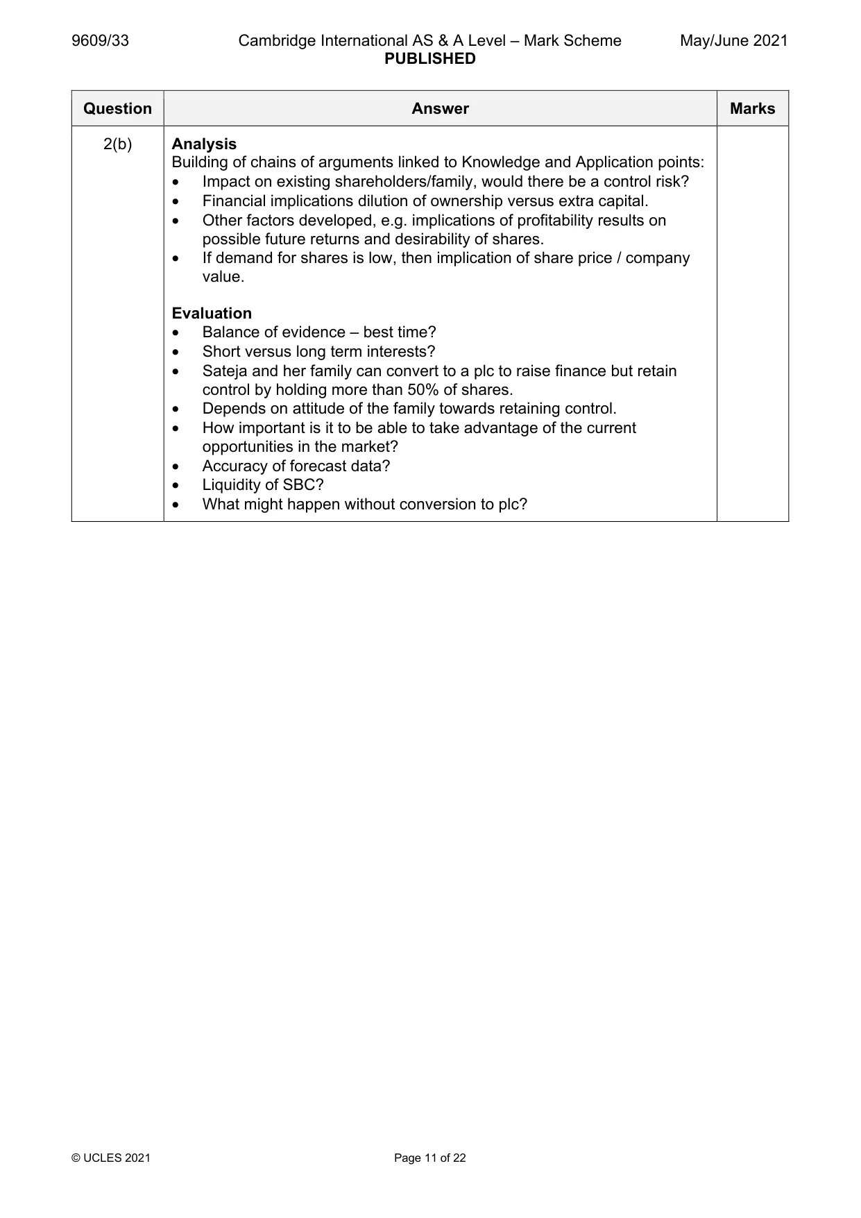 Mark scheme, page 11 of 22