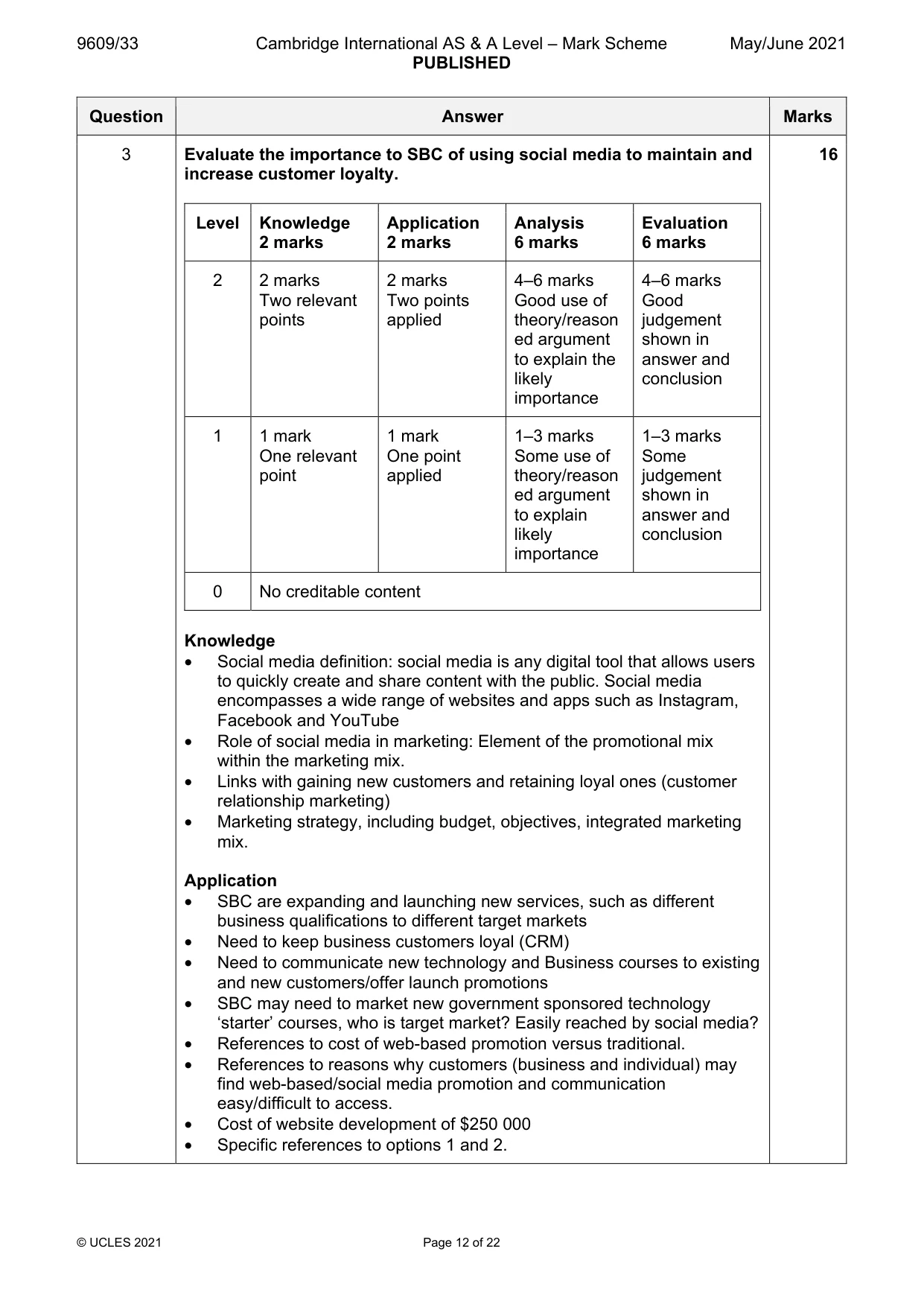 Mark scheme, page 12 of 22