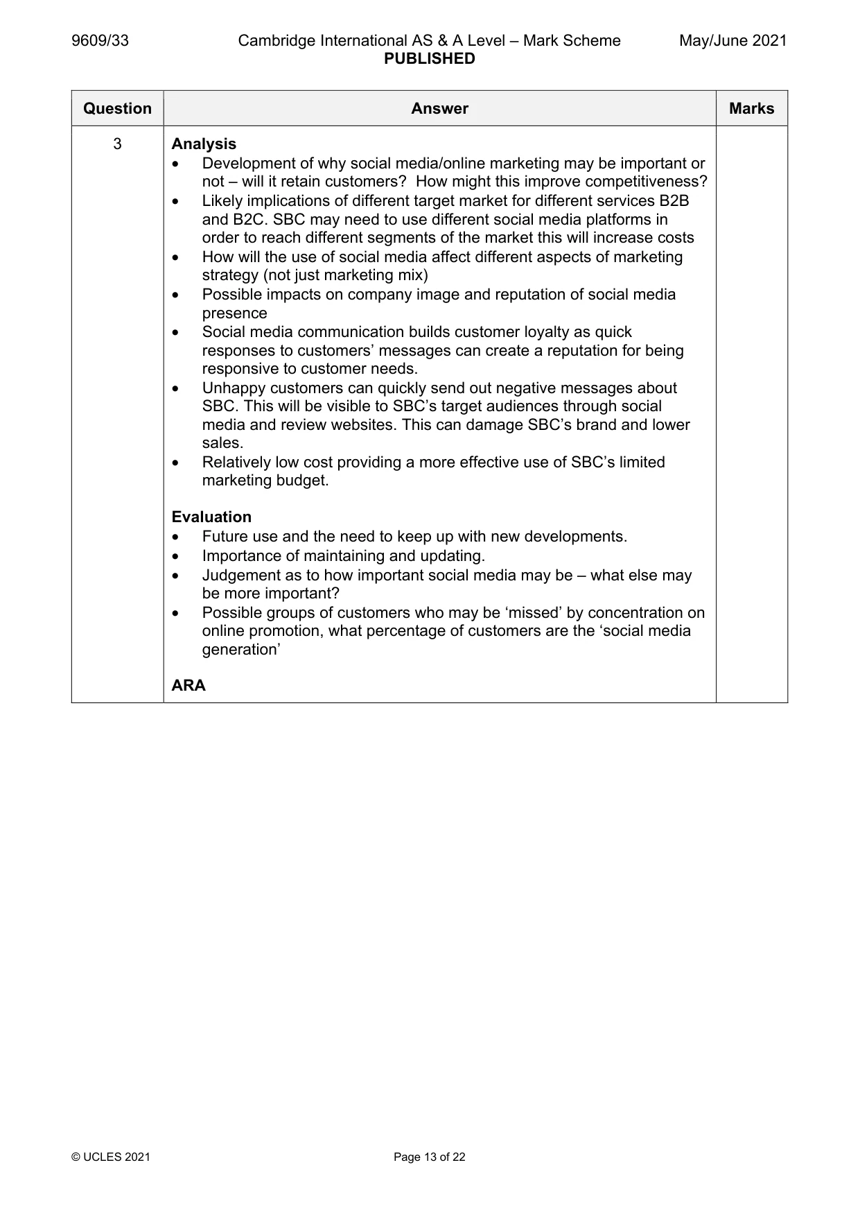 Mark scheme, page 13 of 22